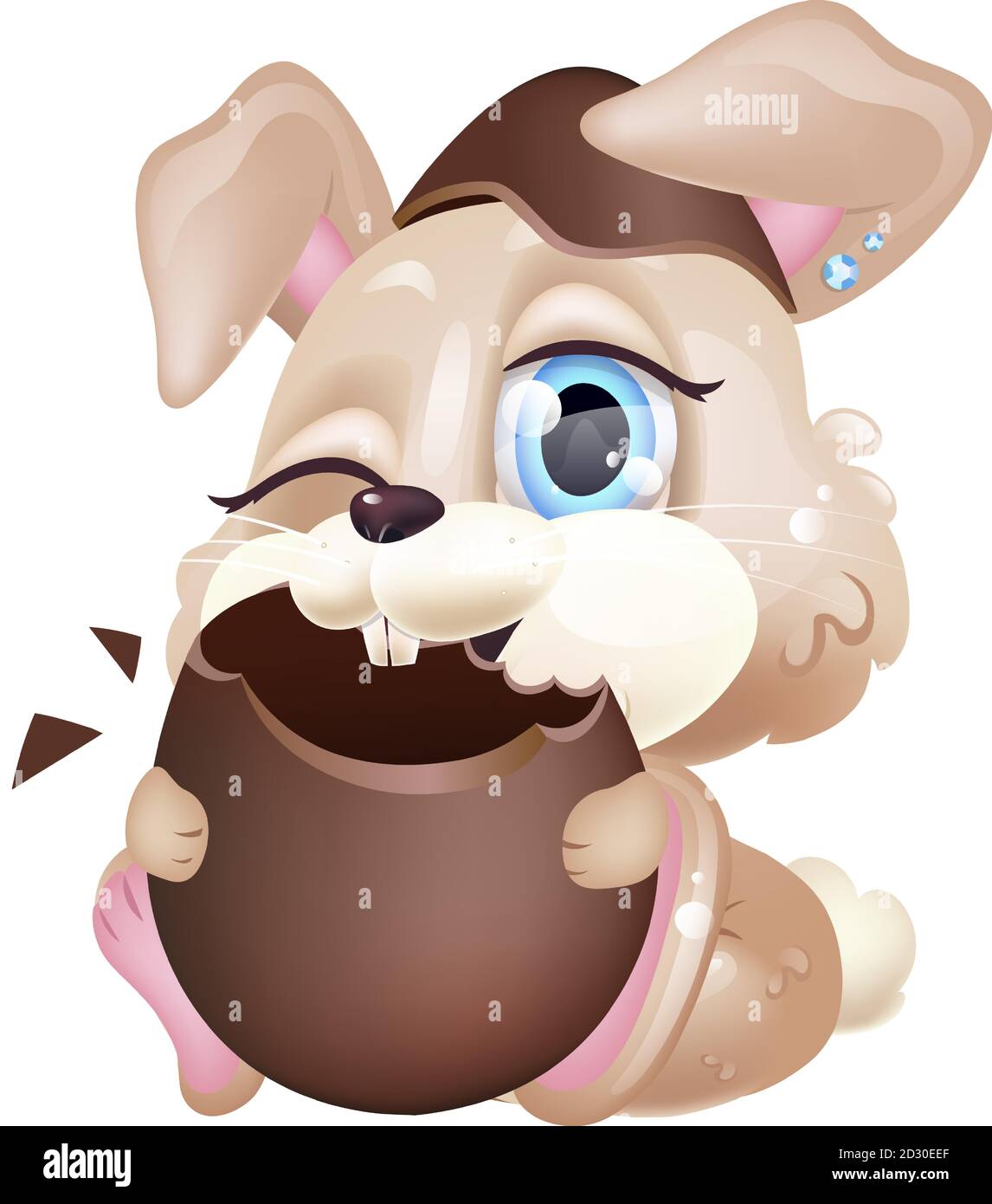 Cute Easter bunny hidden behind pink egg kawaii  Stock Illustration  72990107  PIXTA