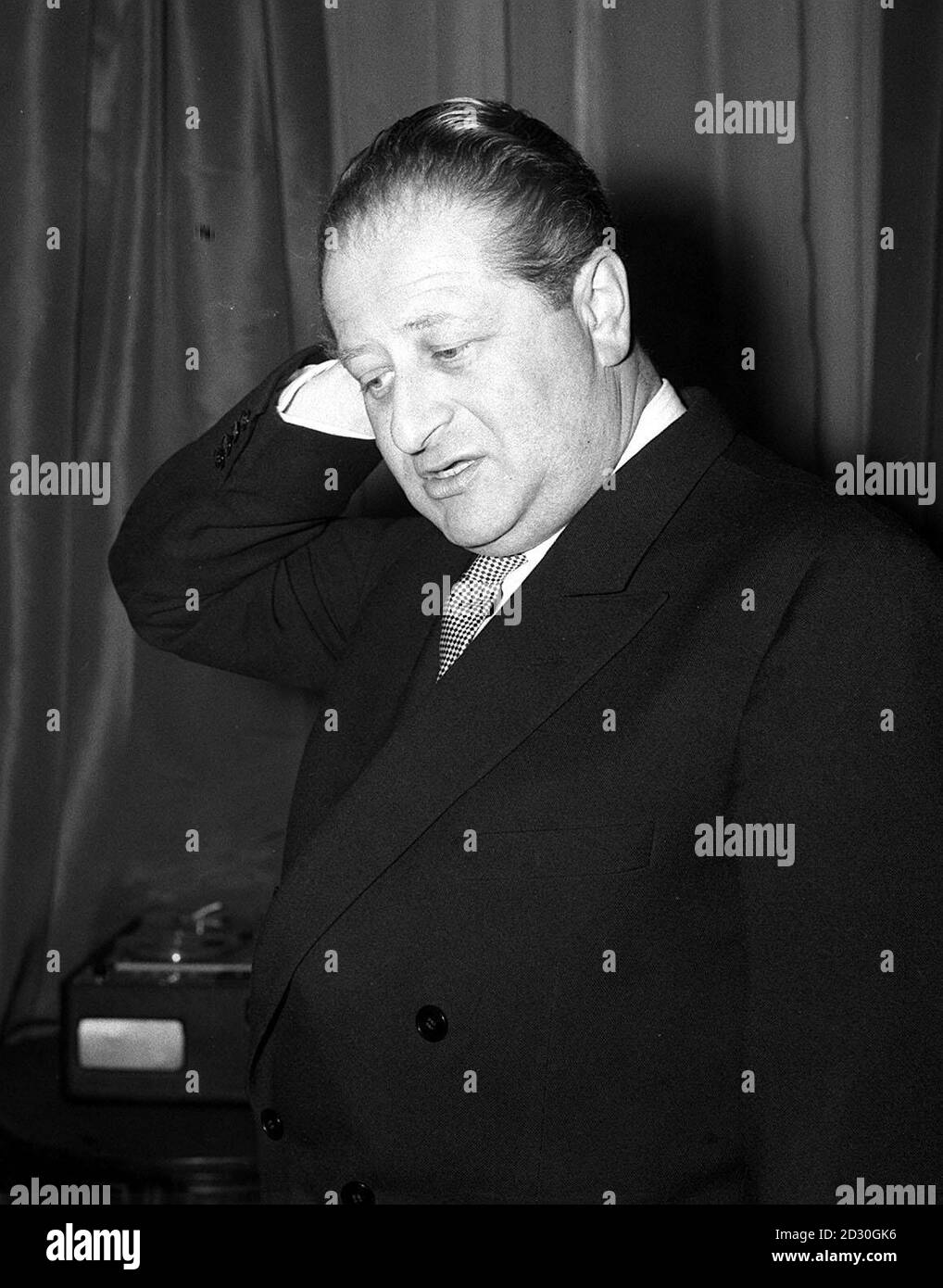 Dr Bruno Kreisky, the Austrian Minister of foreign Affairs, during  a press conference at the Austrian Embassy in Belgrave Square, London. Stock Photo