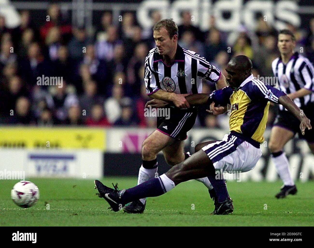 Sport football action alan shearer sol campbell hi-res stock
