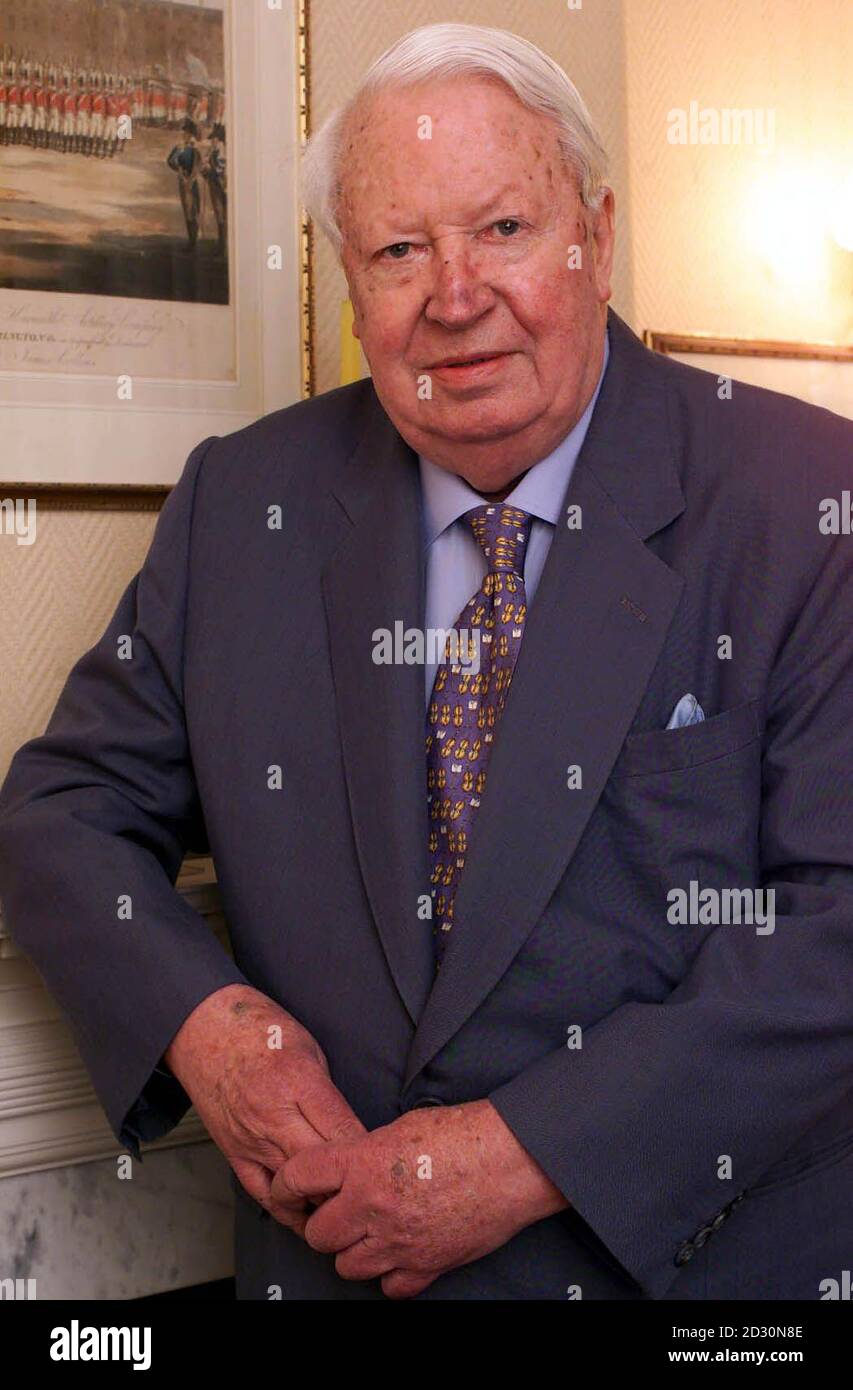Former Conservative Prime Minister Sir Edward Heath, pictured at his London  home, on the day he celebrates fifty years as a parliamentarian Stock Photo  - Alamy