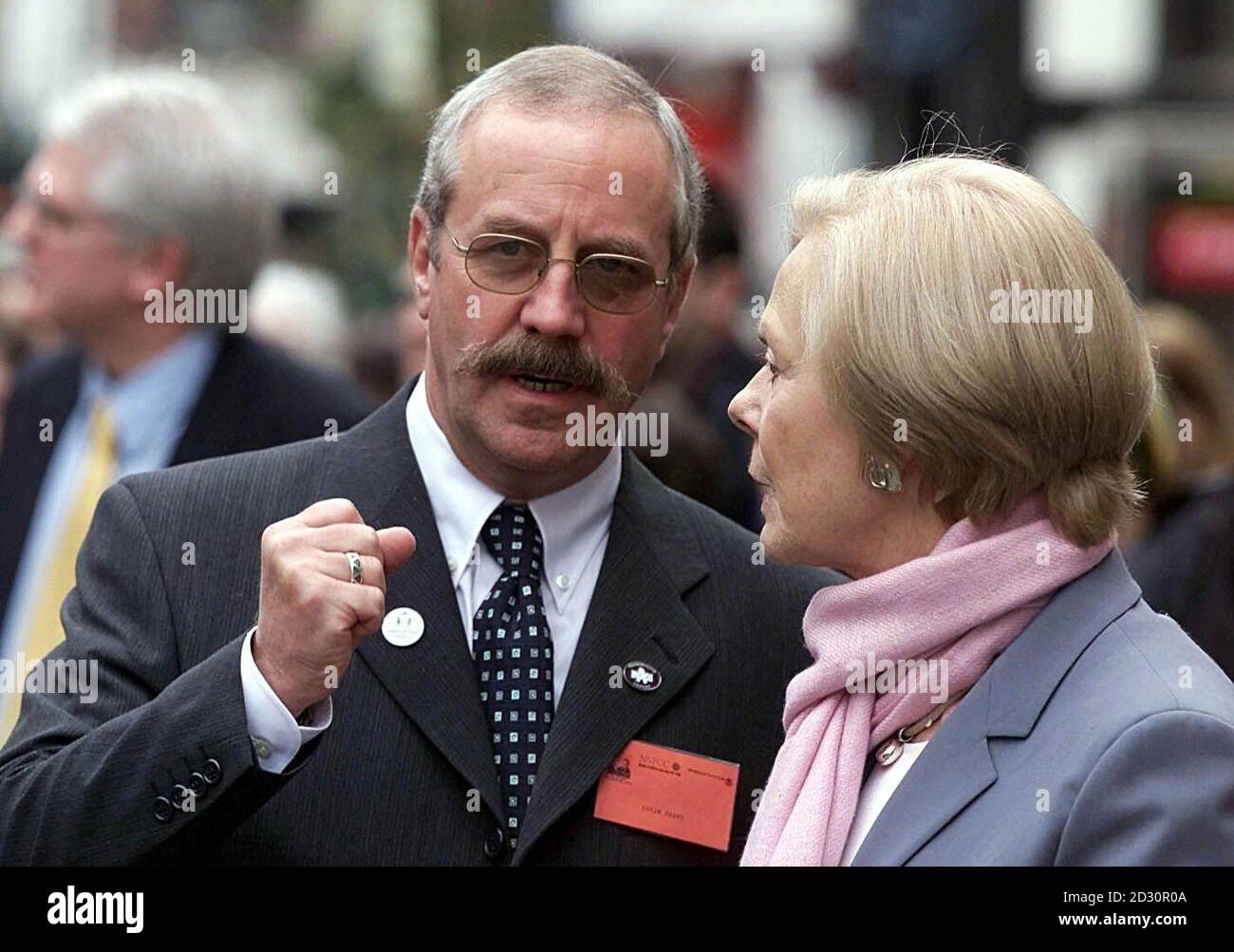 Colin Parry, father of Tim Parry who was killed by the IRA bomb in Warrington seven years ago, with the Duchess of Kent on Bridge Street, the scene of the blast. The Duchess is due officially to open a  3 million peace centre.  * ...dedicated to Tim and Jonathan Ball, the young boys who lost their lives in the bomb blast. Stock Photo