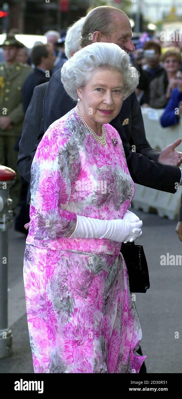 The Queen arrives at the Immigration Museum in  Melbourne. She is on a 16-day tour of Australia.  Her Majesty disclosed, at an official lunch in Melbourne, a secret desire to win Australia's top horse race, the Melbourne Cup. Stock Photo