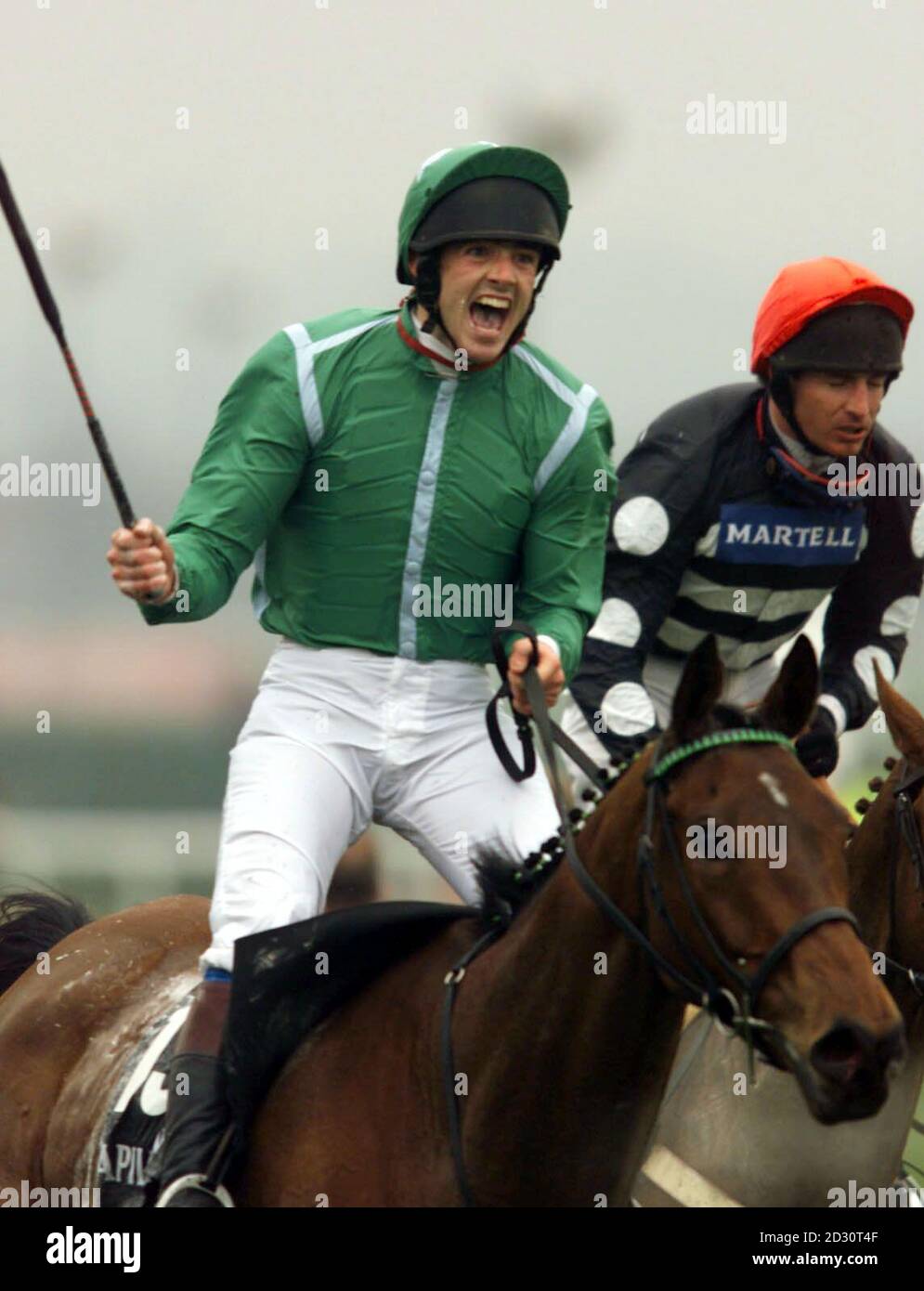Top Riden Papillon, with delighted jockey Ruby Walsh, wins the 2000 Martell Grand ...
