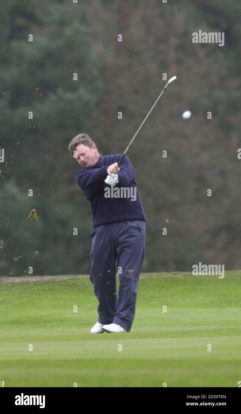 Ian Woosnam on the 2nd fairway while playing a fourball round with Colin Montgomerie, during the Seve Ballesteros Trophy 2000 golf Tournament at Sunningdale. Stock Photo