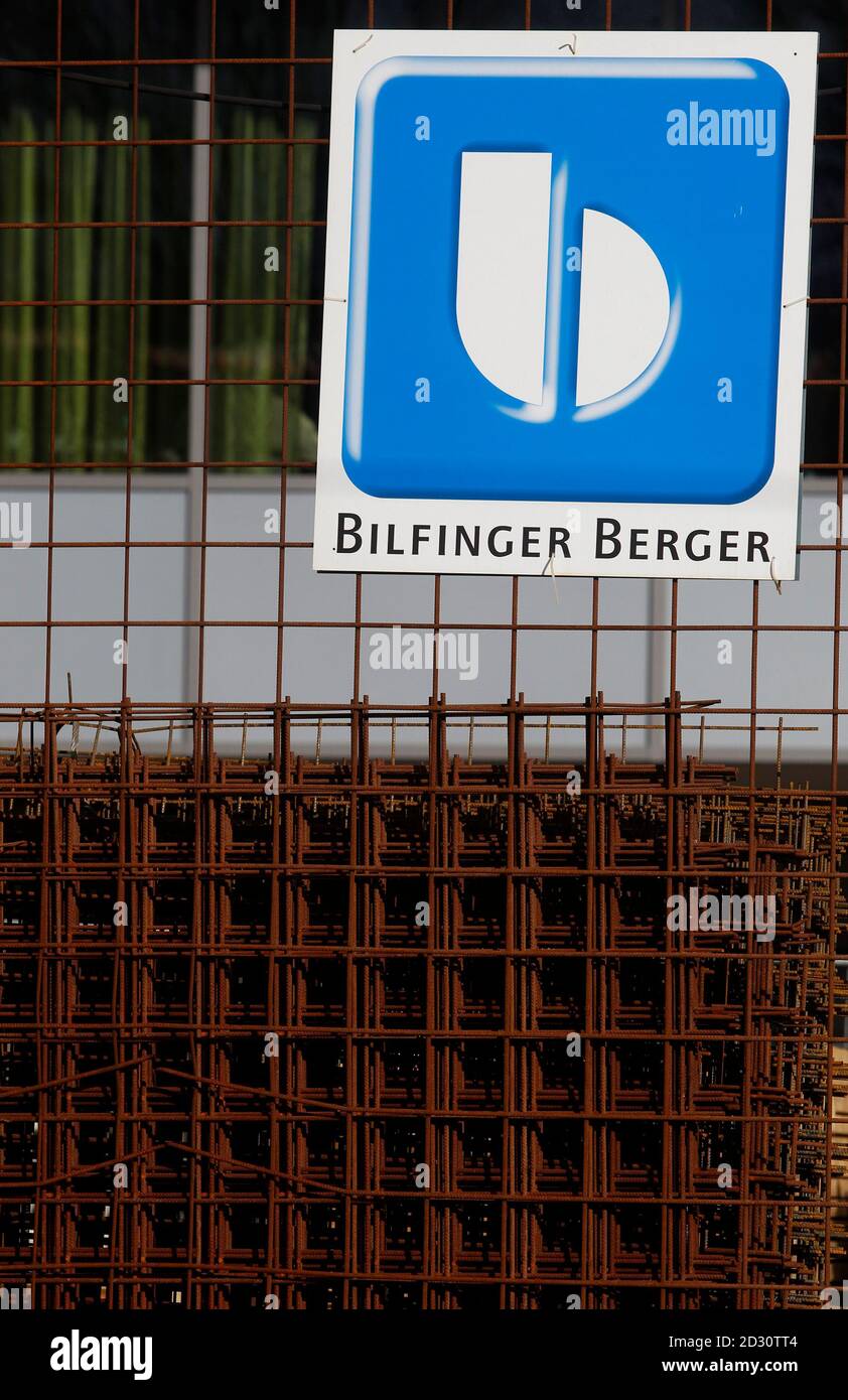 A Sign Of Bilfinger Berger Ag Is Seen At A Construction Site Of The New Metro Line Station Heumarkt In Cologne February 26 10 Workers Have Admitted Of Stealing Reinforcing Steel For