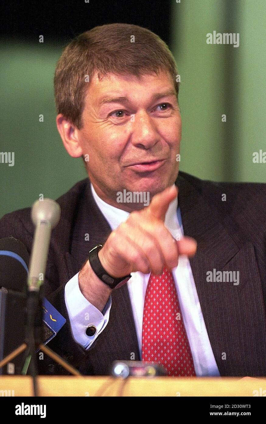 John Towers speaks during a press conference at the Rover car manufacturers in Longbridge, after the deal between German car giant BMW and the Phoenix consortium was announced. Towers, signed legal documents in London to seal the purchase. * The former Rover executive who heads the Phoenix consortium. 11/7/01: The MG Rover car company was expected to announce a loss of around 250 million for the first eight months of its existence. But the company - which began trading under its new name in May 2000 - was also likely to present a brighter financial picture for the coming months. Today's Stock Photo