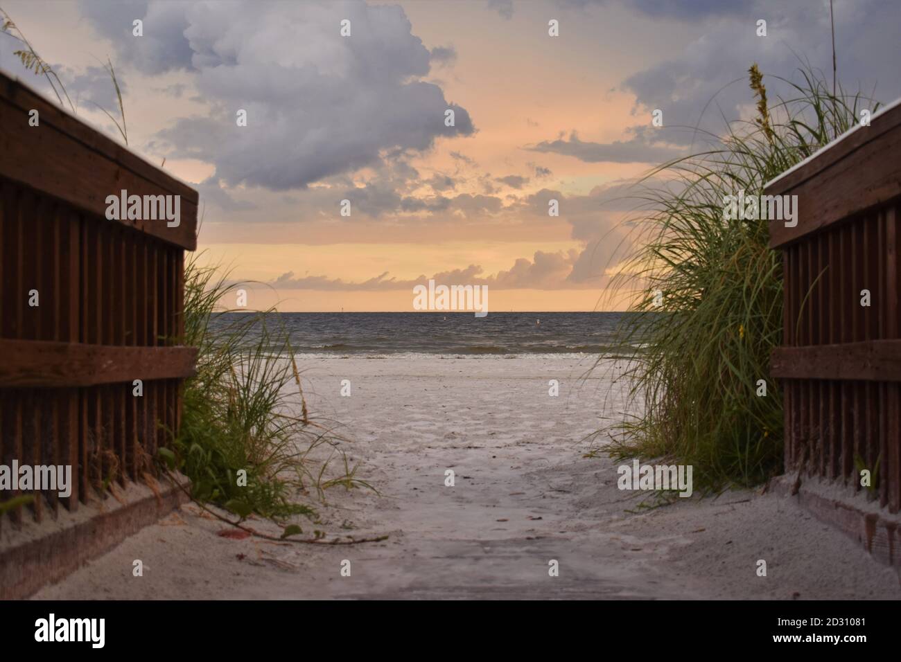 Beach at Fort Myers Florida at Sunset Stock Photo