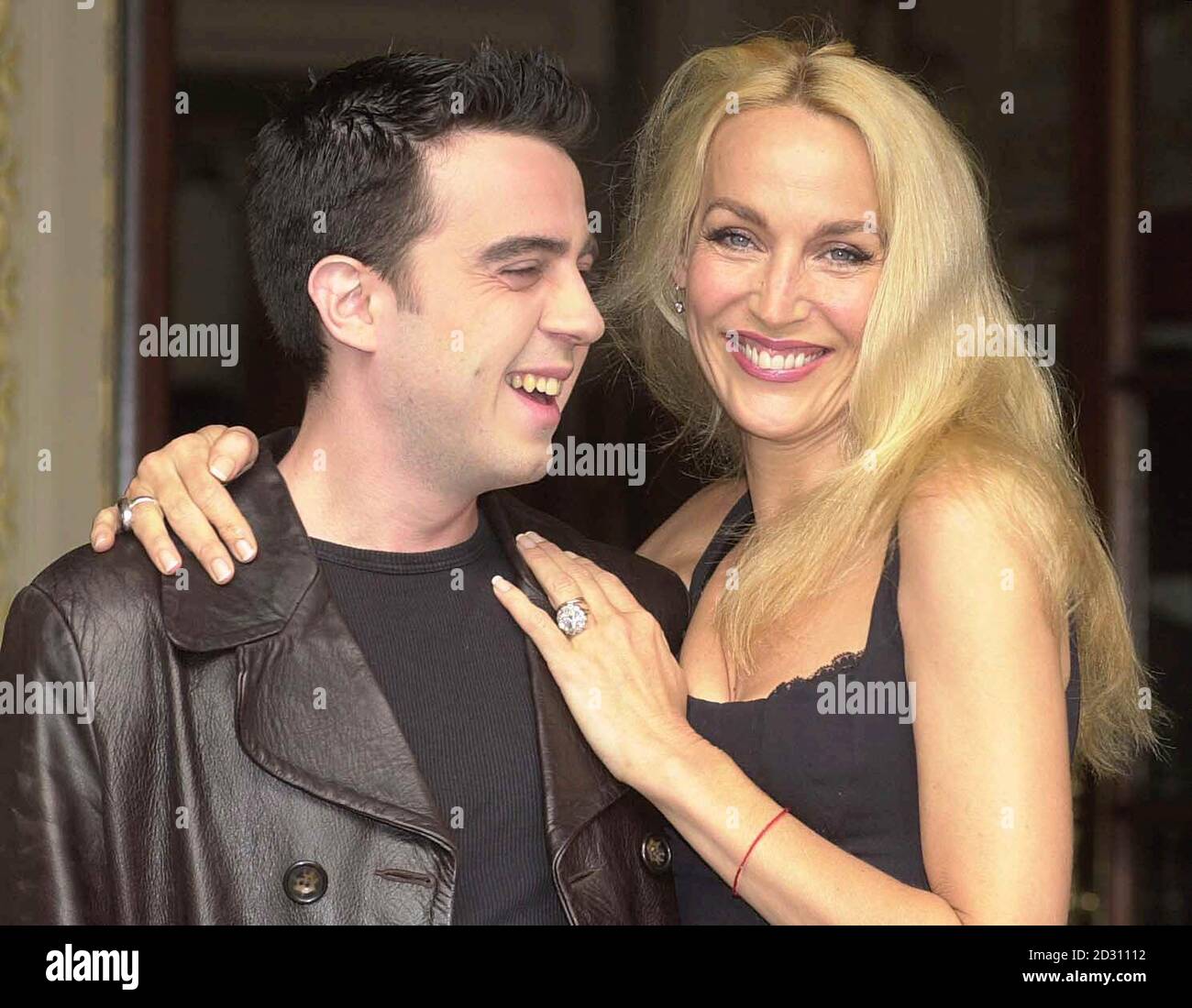 Former super model turned actress Jerry Hall posing with Josh Cohen at the Gielgud Theatre in London, where they will star in the stage adaptation of 'The Graduate' as 'Mrs. Robinson' and 'Benjamin'.   * Actress Kathleen Turner and Matthew Rhys currently star in the lead roles of the West end production but their contracts terminate by the end of July. Stock Photo