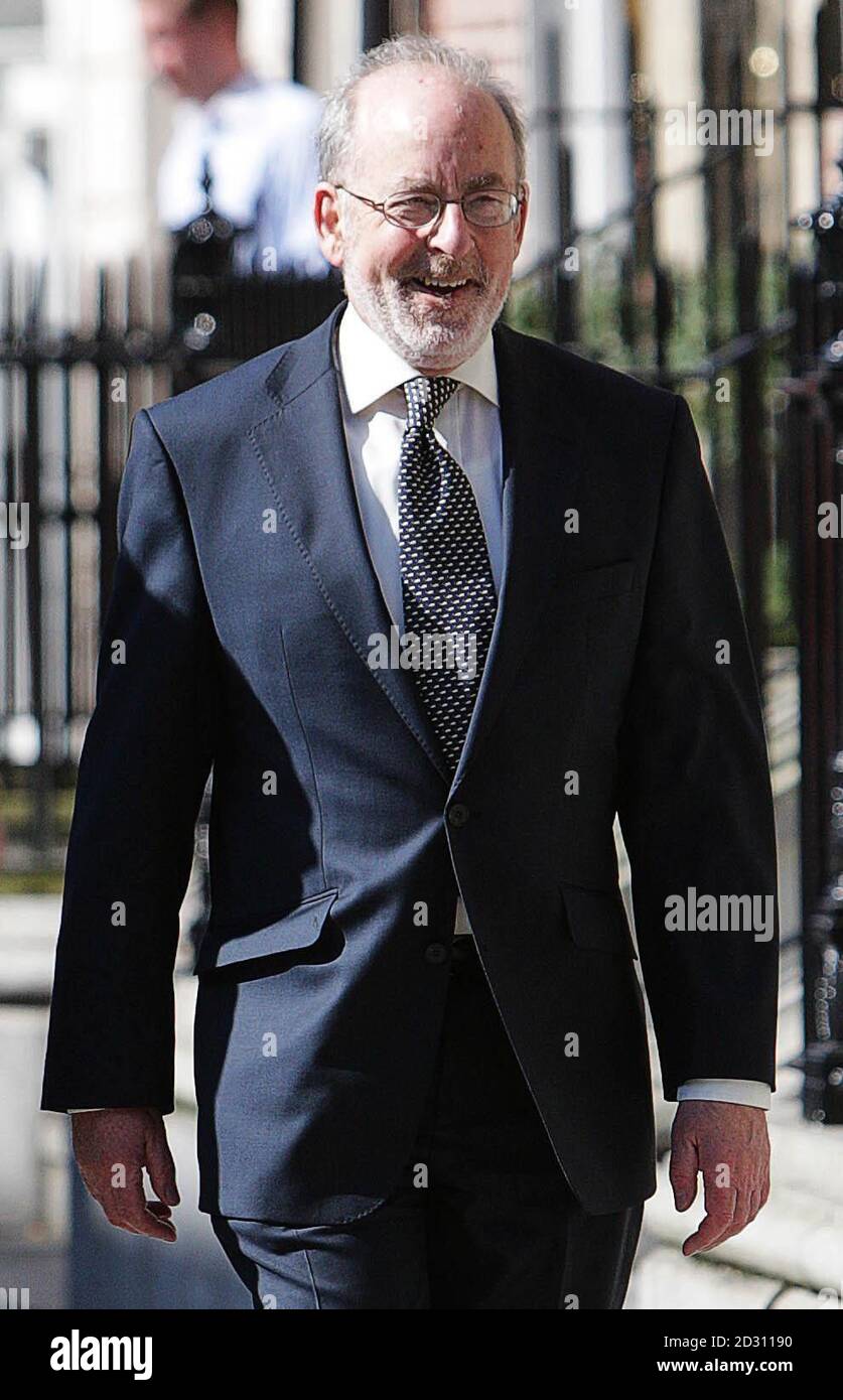 Central Bank Governor, Professor Patrick Honohan arrives at Leinster House to update TDs and Senators on negotiations over the promissory notes used to bail out Anglo Irish Bank during a meeting of the Oireachtas Finance Committee this afternoon. Stock Photo