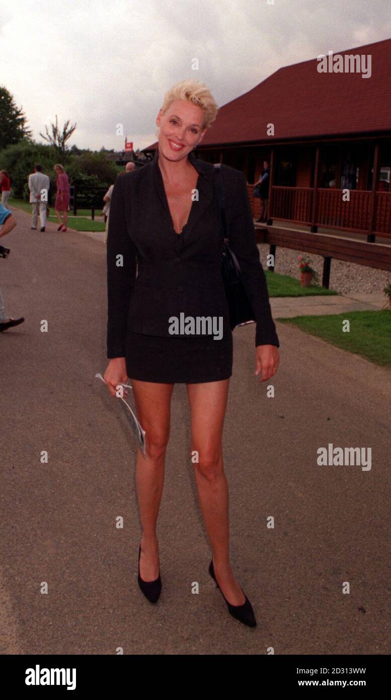 Actress Bridgitte Neilsen at the Cartier International 2000 Polo tournament at Windsor in Berkshire. Stock Photo