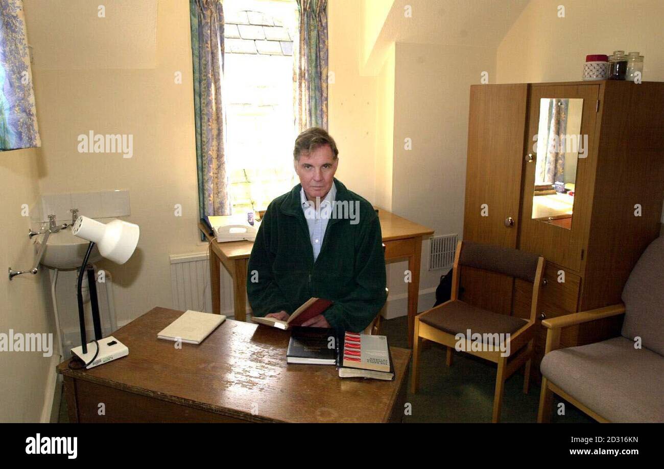 Jonathan Aitken, in his study at Wycliffe Hall, Oxford where he begins a two year course to study for a BA (Hons) degree in Theology.  Stock Photo
