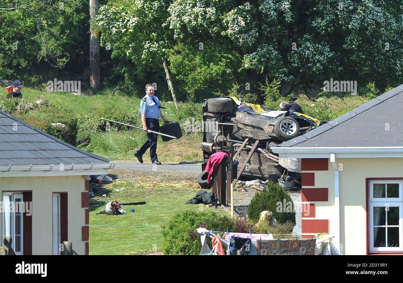 The scene in Co Cavan where two spectators have been killed and several others injured at a rally race in Ireland. Stock Photo