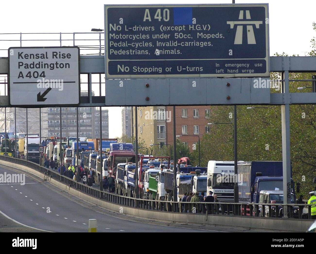 The A40 M Westway in central London which was closed for fuel