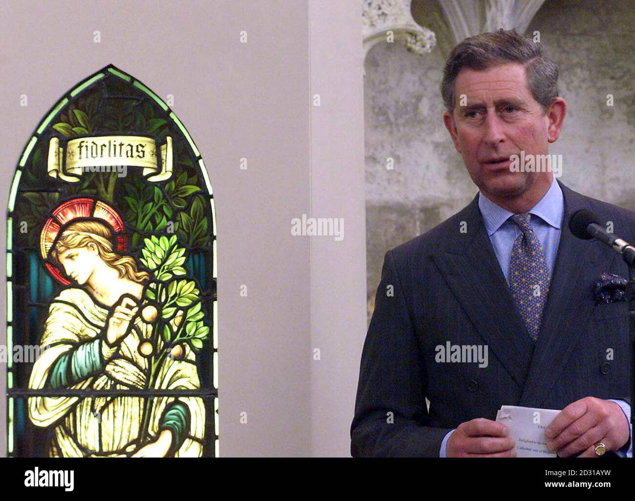 The Prince Of Wales Next To A Stained Glass Window From The Old Meeting Church Birmingham Which Bears The Latin Inscription Fidelitas Meaning Faith Steadfastness Or Fidelity During A Visit The Prince Of Wales Next To A Stained Glass Window From The Old Meeting Church Birmingham Which Bears The Latin Inscription Fidelitas Meaning Faith Steadfastness Or Fidelity During A Visit