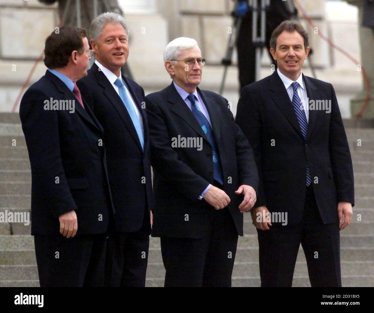 US President Bill Clinton (second left) and Britain's Prime Minister Tony Blair (right) with US President Bill Clinton (second left) and Britain's Prime Minister Tony Blair (right) with