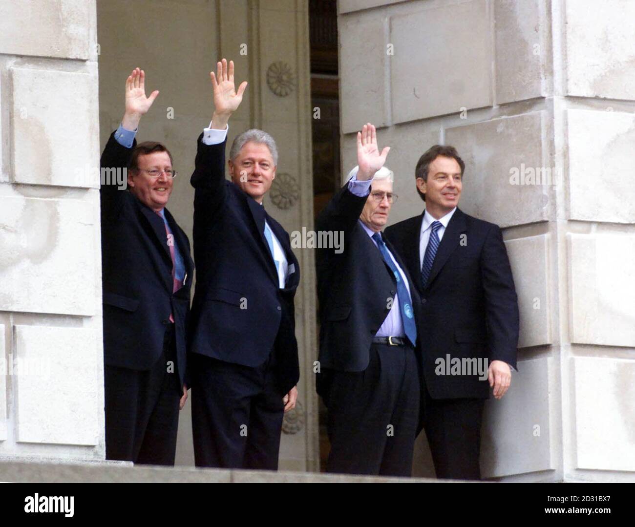 US President Bill Clinton (second left) and Britain's Prime Minister Tony Blair (right) with US President Bill Clinton (second left) and Britain's Prime Minister Tony Blair (right) with