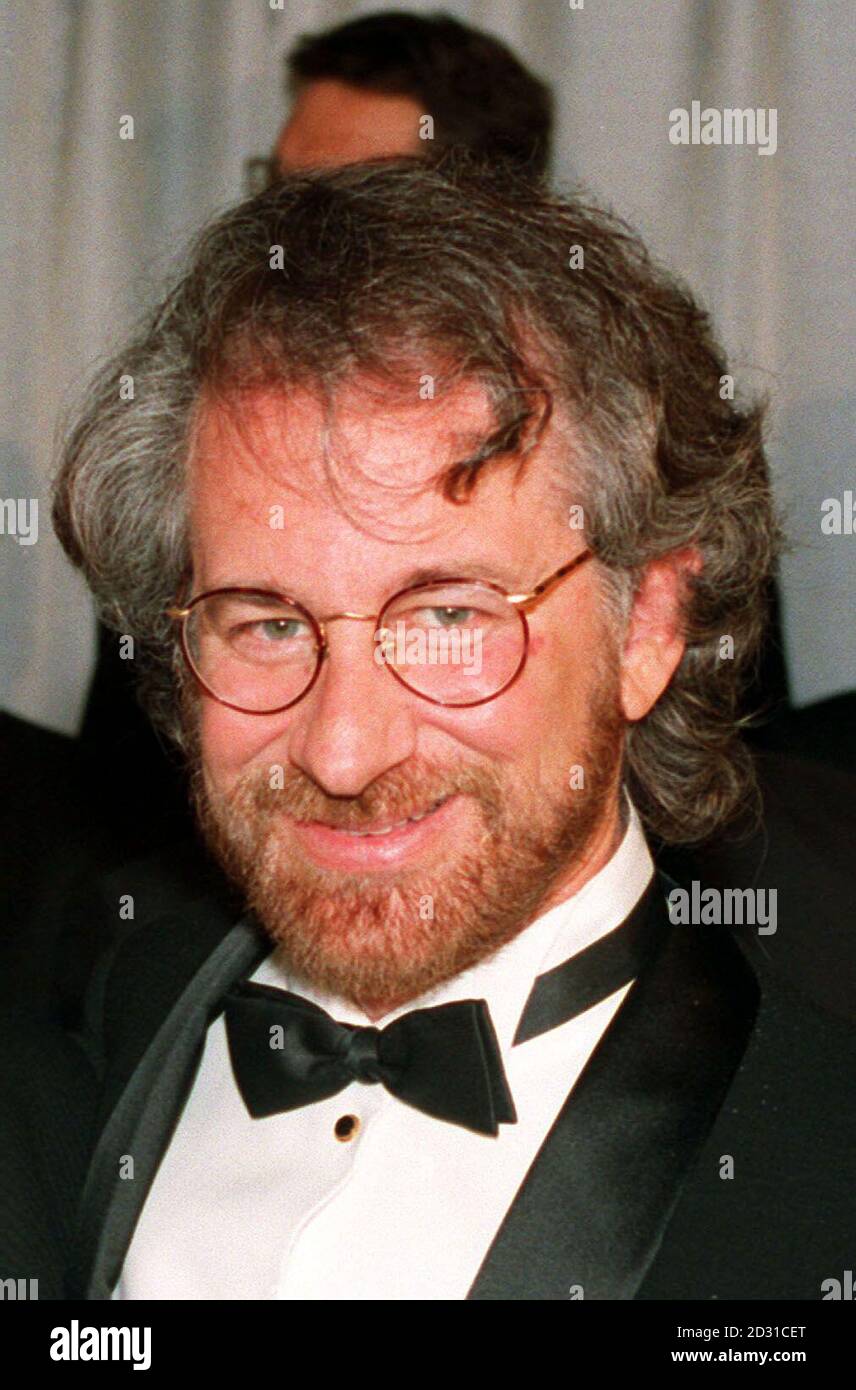 Film director Steven Spielberg at the Royal European premiere of Jurassic Park at the Empire Leicester Square in London.  * 12/12/95 celebrates his 48th birthday on Monday 18 December 1995. 29/12/2000:  Film director Steven Spielberg is to receive an honorary knighthood. The US-born maker of Jurassic Park, ET and Saving Private Ryan will receive the award  in January 2001. The ceremony will take place after a private dinner for his family and friends hosted by the British Ambassador, Sir Christopher Meyer. Spielberg will not become 'Sir Steven', or kneel and be tapped on each shoulder with a s Stock Photo