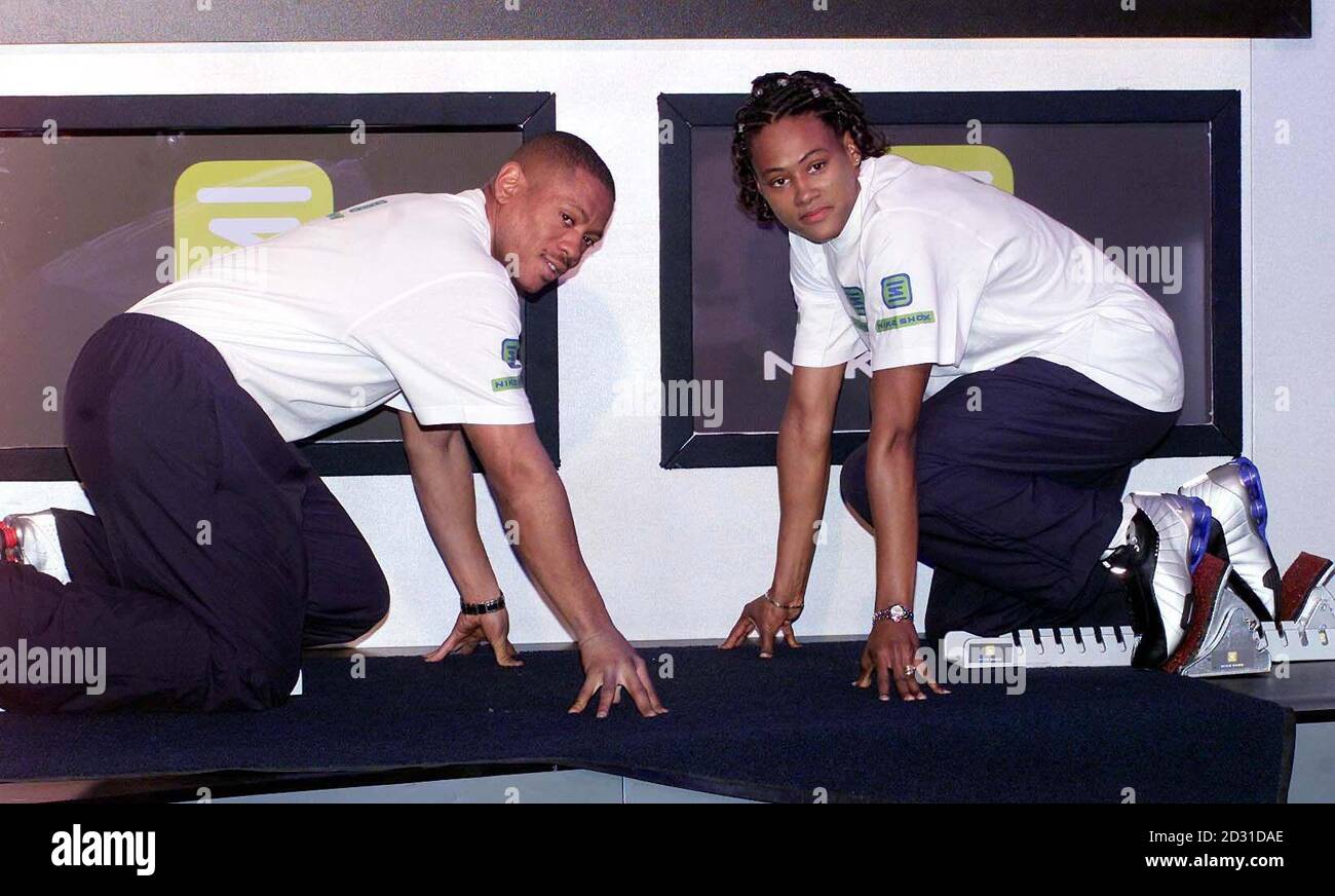 The world's fastest man and woman, US sprinters Maurice Greene and