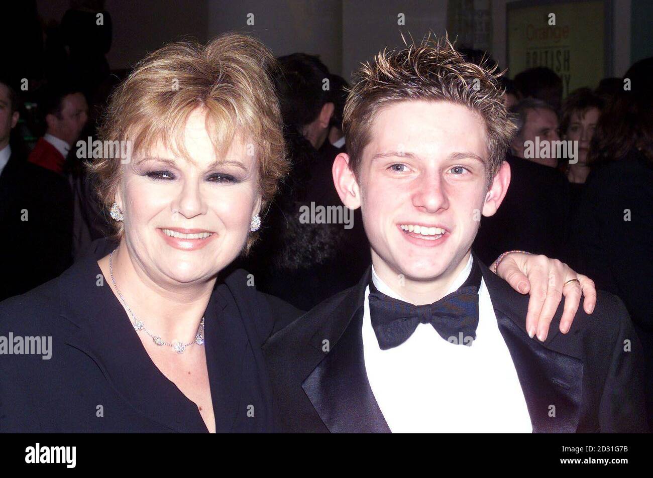 Billy Elliot stars Julie Walters and Jamie Bell during The Orange British Academy Film Awards at the Odeon in London's Leicester Square.  The ceremony has been brought forward several weeks from previous years to give it a more prominent position in the film calendar. Stock Photo