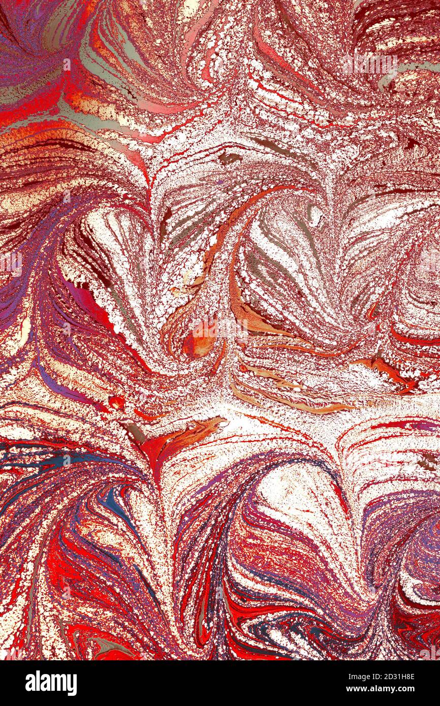 Abstract background of an oil painting with colorful swirly and wavy ...
