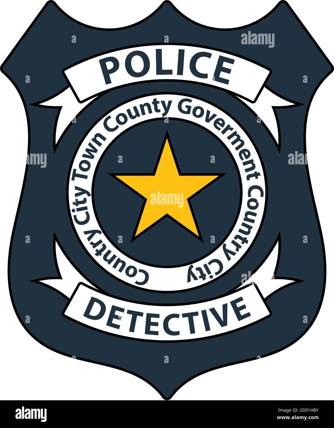 Police Badge Icon. Editable Outline With Color Fill Design. Vector Illustration Stock Vector ...