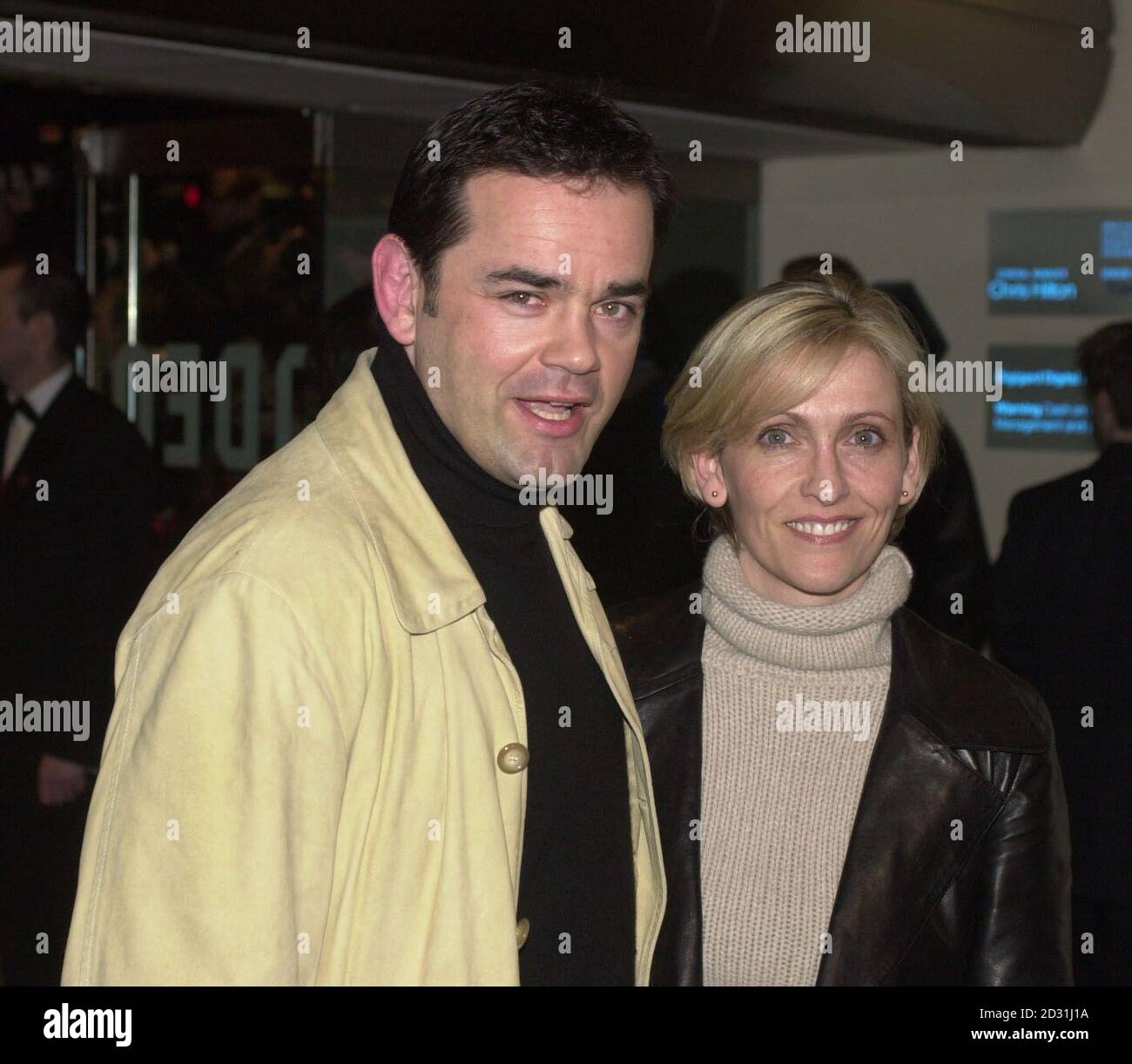 Ex England rugby player Will Carling and his wife Lisa arrive for the premiere of the film Miss Congeniality, at the Odeon cinema, Leicester Square, London. Stock Photo