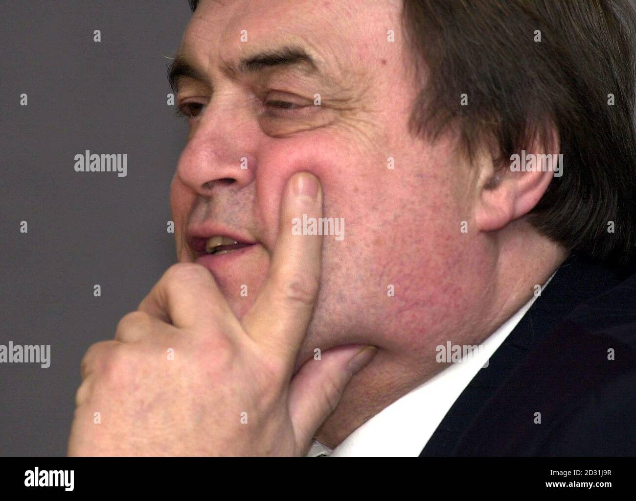 Deputy Prime Minister John Prescott speaks to the media during a press conference about the Marchioness river boat disaster in London.  Mr Prescott said a public inquiry report into disaster on the Thames is to be referred to the Director of Public Prosecutions. Stock Photo