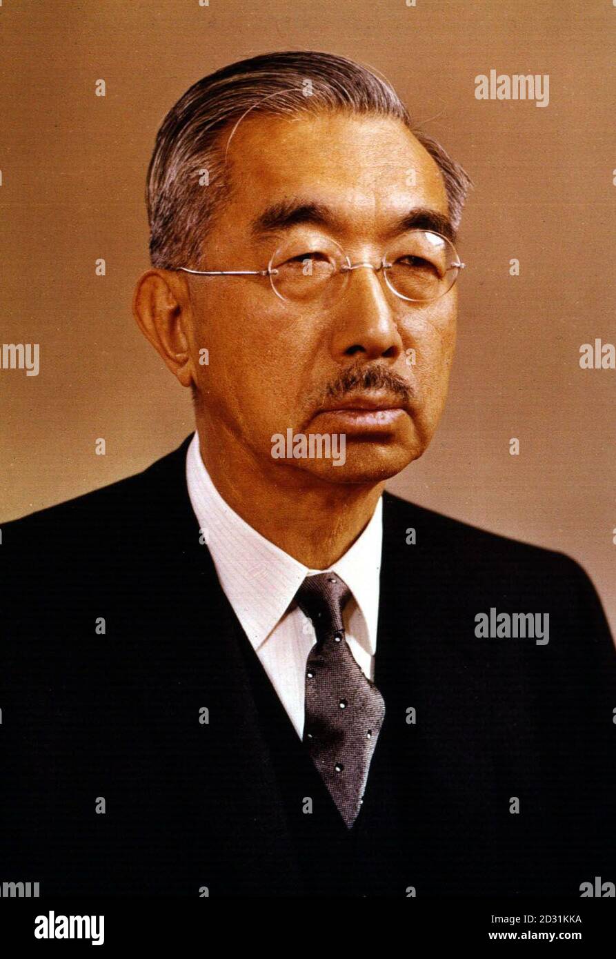 EMPEROR HIROHITO 1971: Hirohito (1901-1989) was Emperor of Japan from 1926 until his death in 1989. He was regarded as a divine monarch by his people until Japan's defeat in the Second World War led to the creation of a constitutional monarchy. Stock Photo