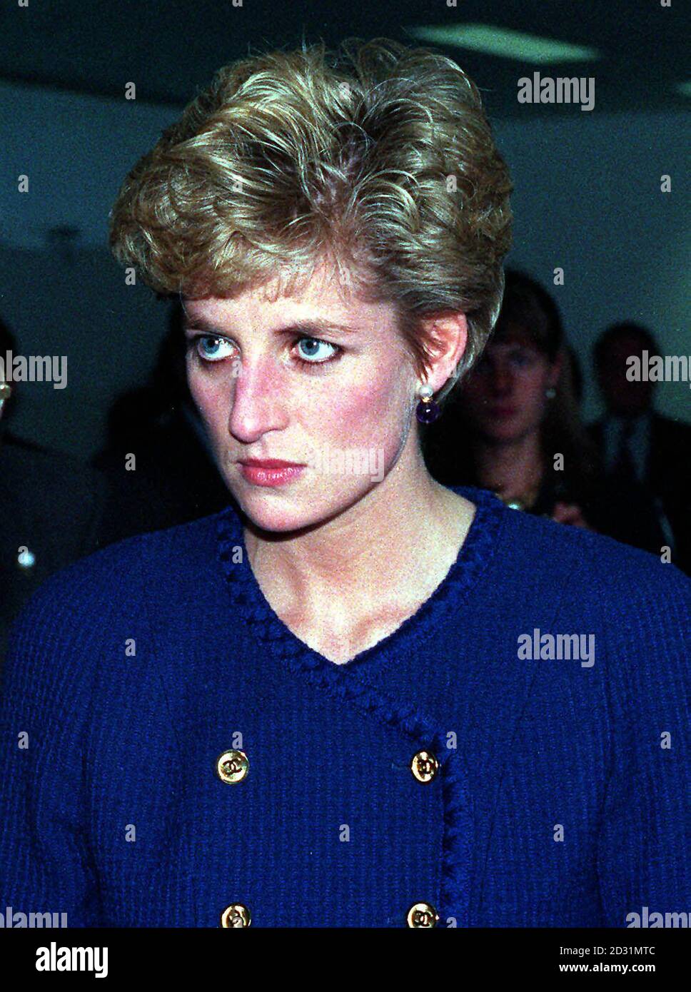 1992: The Princess of Wales during a visit to a factory in South Shields as the announcement of her marriage separation from the Prince of Wales was made by the Prime Minister, John Major, in the House of Commons. Stock Photo