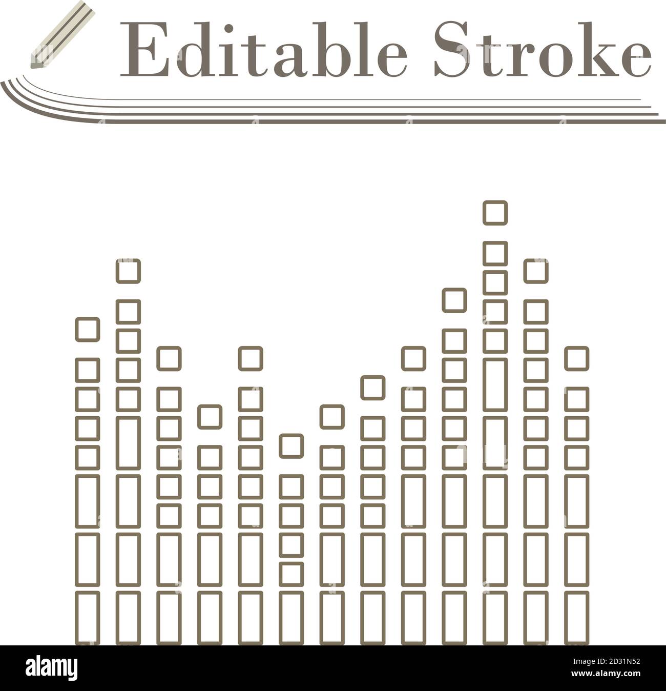 Graphic Equalizer Icon. Editable Stroke Simple Design. Vector Illustration. Stock Vector