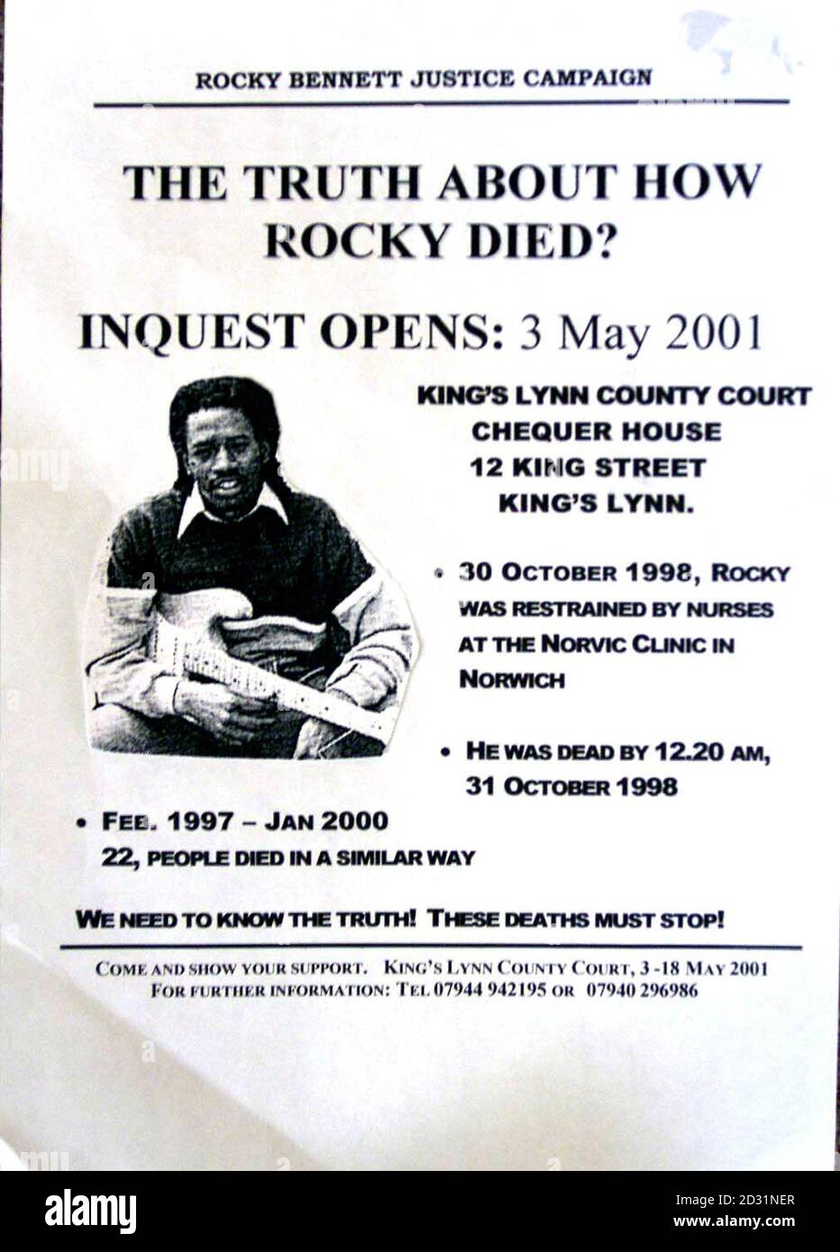 Death rocky david bennett hi-res stock photography and images - Alamy