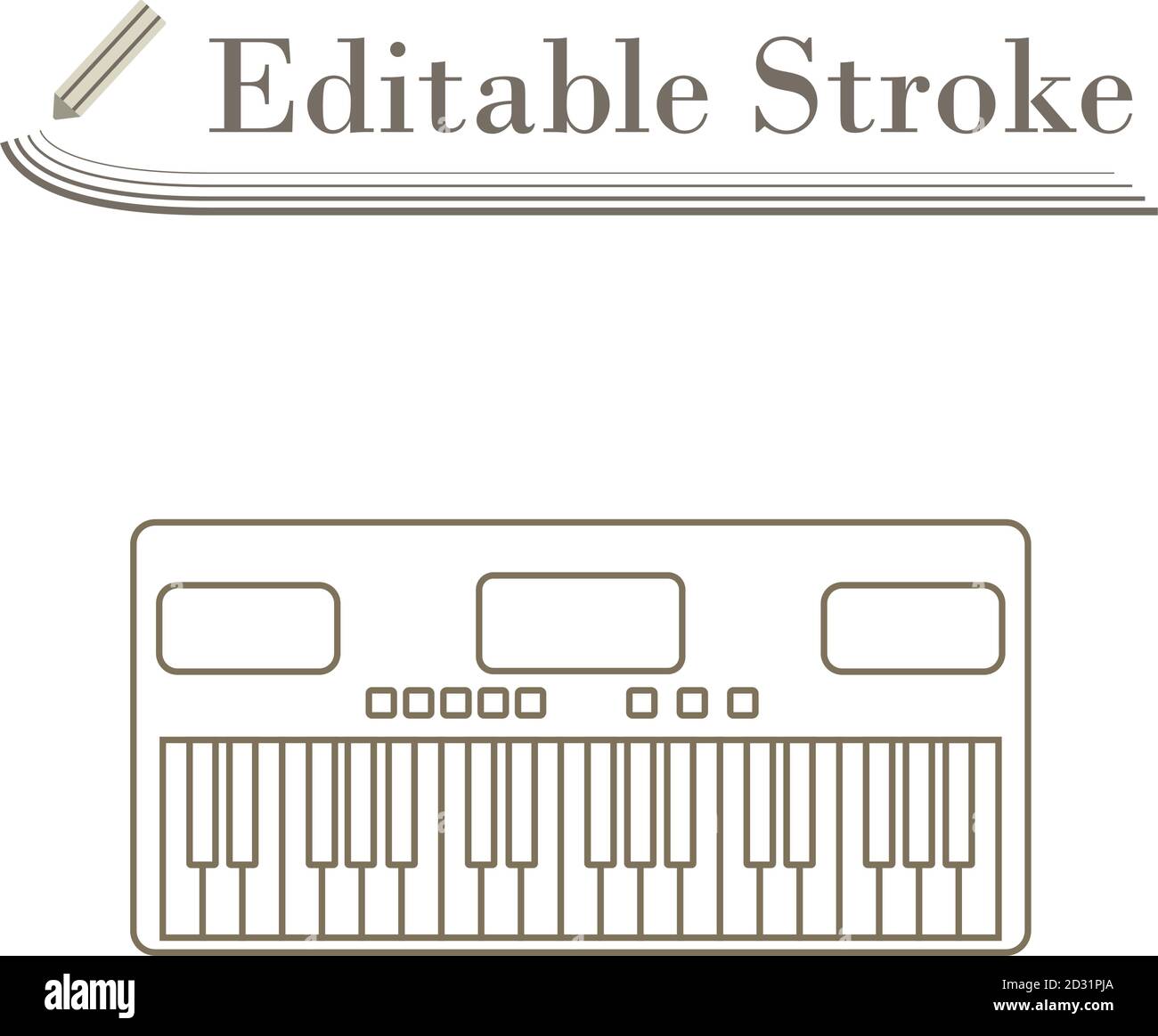 Music Synthesizer Icon. Editable Stroke Simple Design. Vector Illustration. Stock Vector
