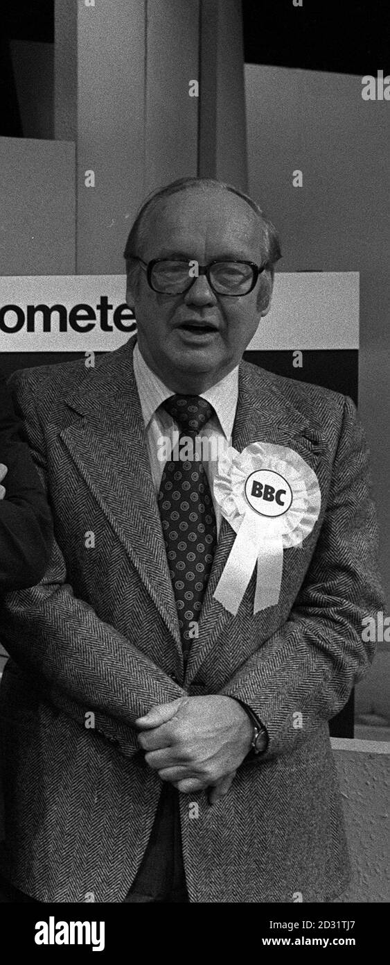 BBC TV political commentator Bob McKenzie, who will probably be best remembered by the public for his famous 'swingometer', an elction barometer used to indicate seat changes as constituency results came in.  Mr McKenzie died in 1981 at University College Hospital, London, aged 65,where he had been receiving treatment for cancer. Stock Photo