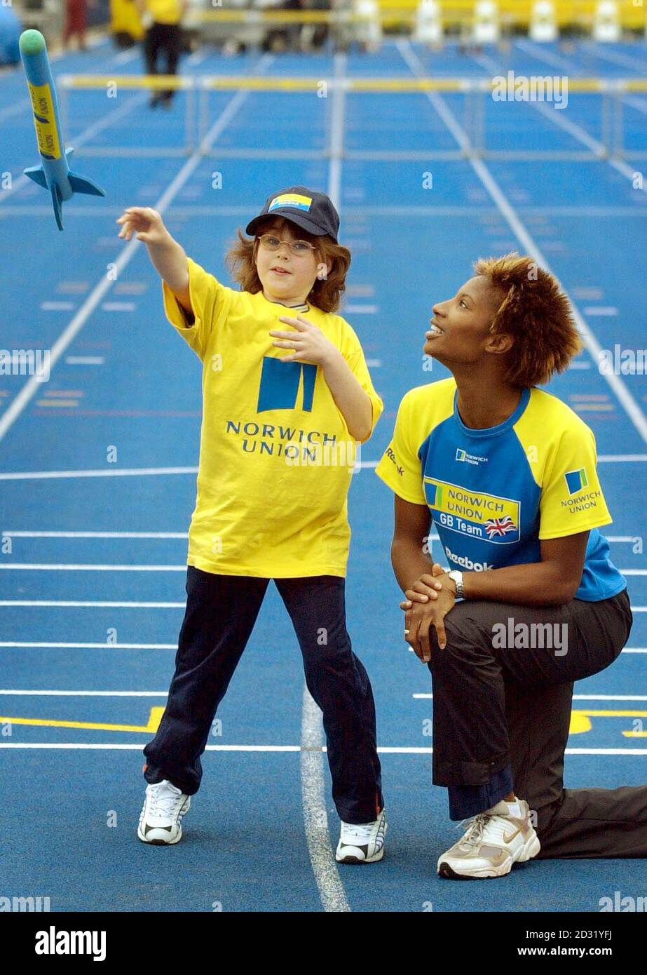 Athlete Denise Lewis Right Oversees Mairi Cameron 10 As She Practises With A Child Size Javelin To Help Promote The Uk Athletics Come And Try Grassroots Scheme Designed To Get Children Started In
