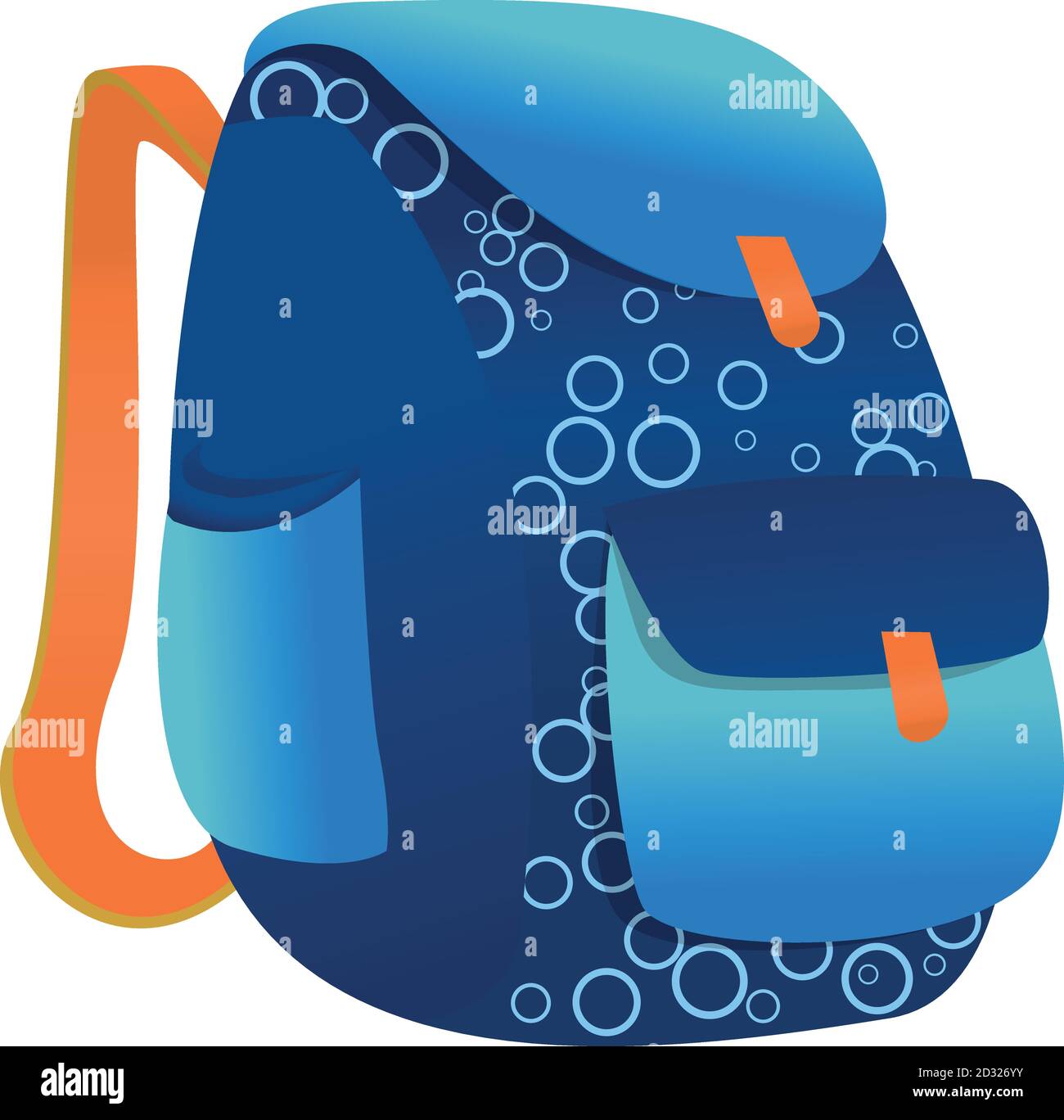 Circle blue backpack icon. Cartoon of circle blue backpack vector icon