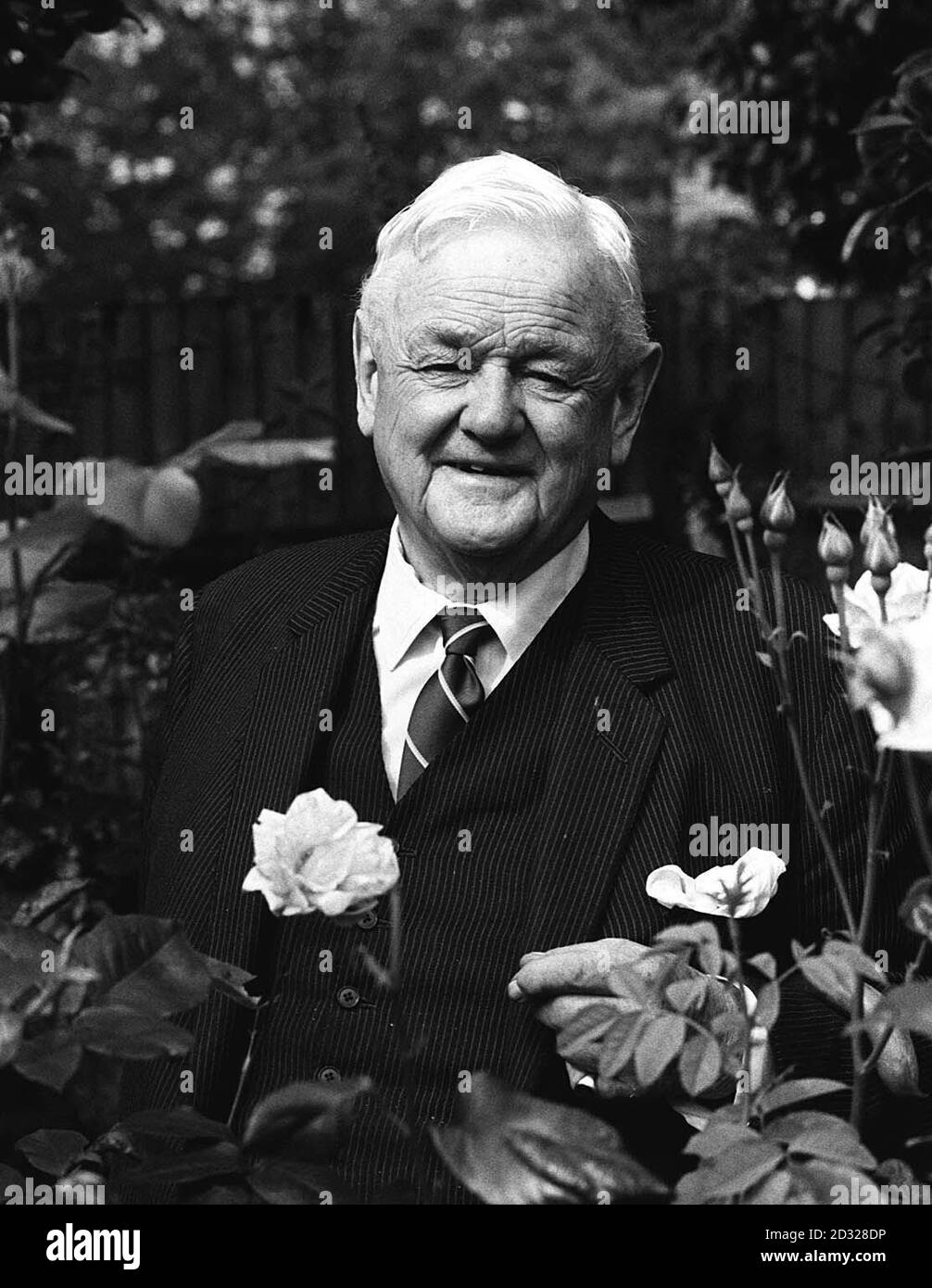 Lord Hailsham of St Marylbone, in the garden of his south London home. He stepped down as Lord Chancellor last month at the age of 79.   * 14/10/01 Former Lord Chancellor Lord Hailsham of St Marylebone has died after a long illness, aged 94 it was announced. The Tory peer's son Douglas Hogg said his father died at his London home on Friday.  Stock Photo