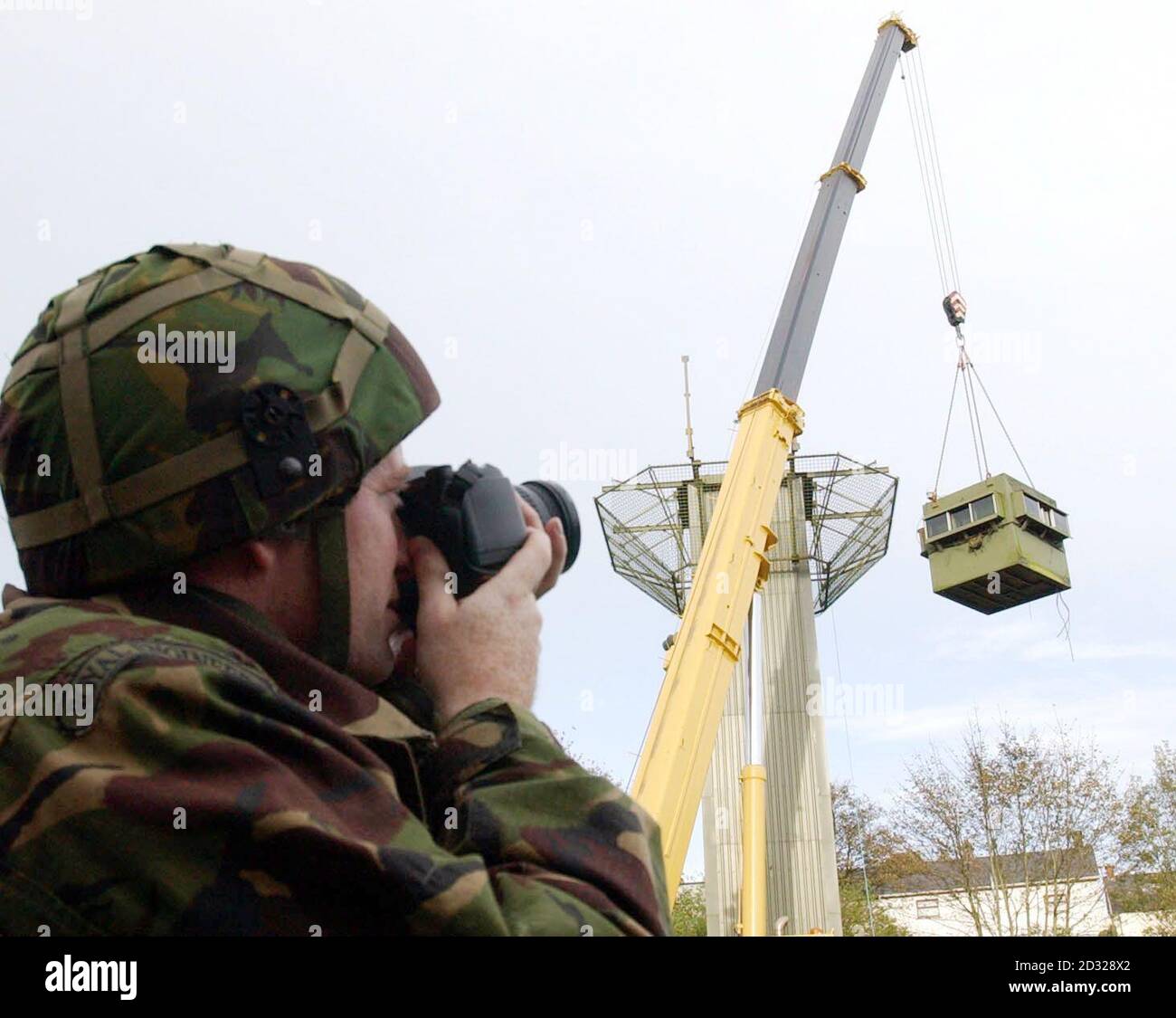 British Army Engineers dismantle the Watch Tower at Newtonhamilton