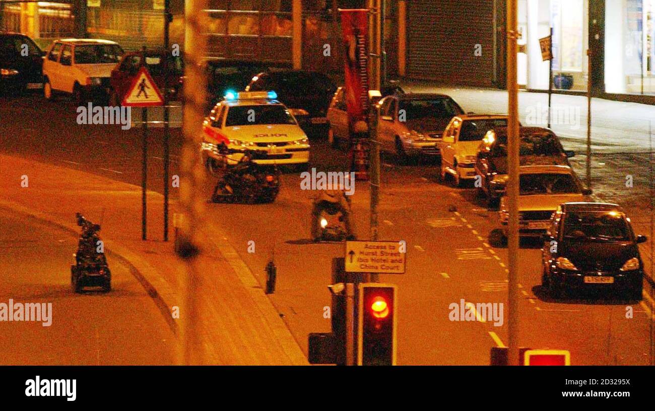 The scene in Smallbrook Queensway, Birmingham city centre after a bomb exploded in a car at 10.30pm. Stock Photo