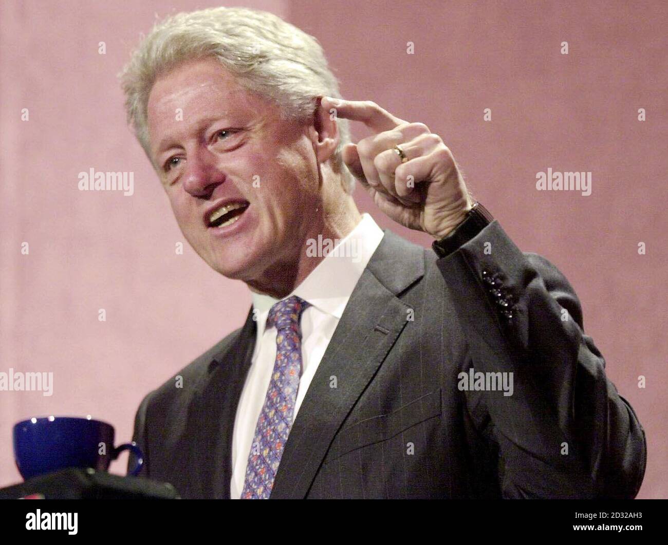 Former US President Bill Clinton addresses an audience on the subject ...