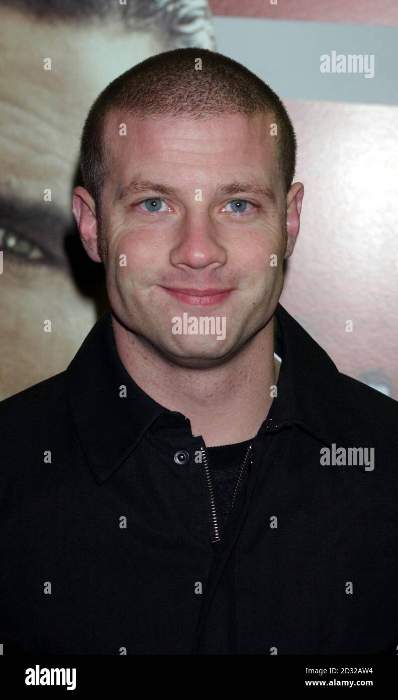 TV presenter Dermot O'Leary arrives for the premiere of Mean Machine at the Odeon Kensington. The film produced by Matthew Vaughan is a remake of the 1974 cult classic starring Burt Reynolds. Stock Photo