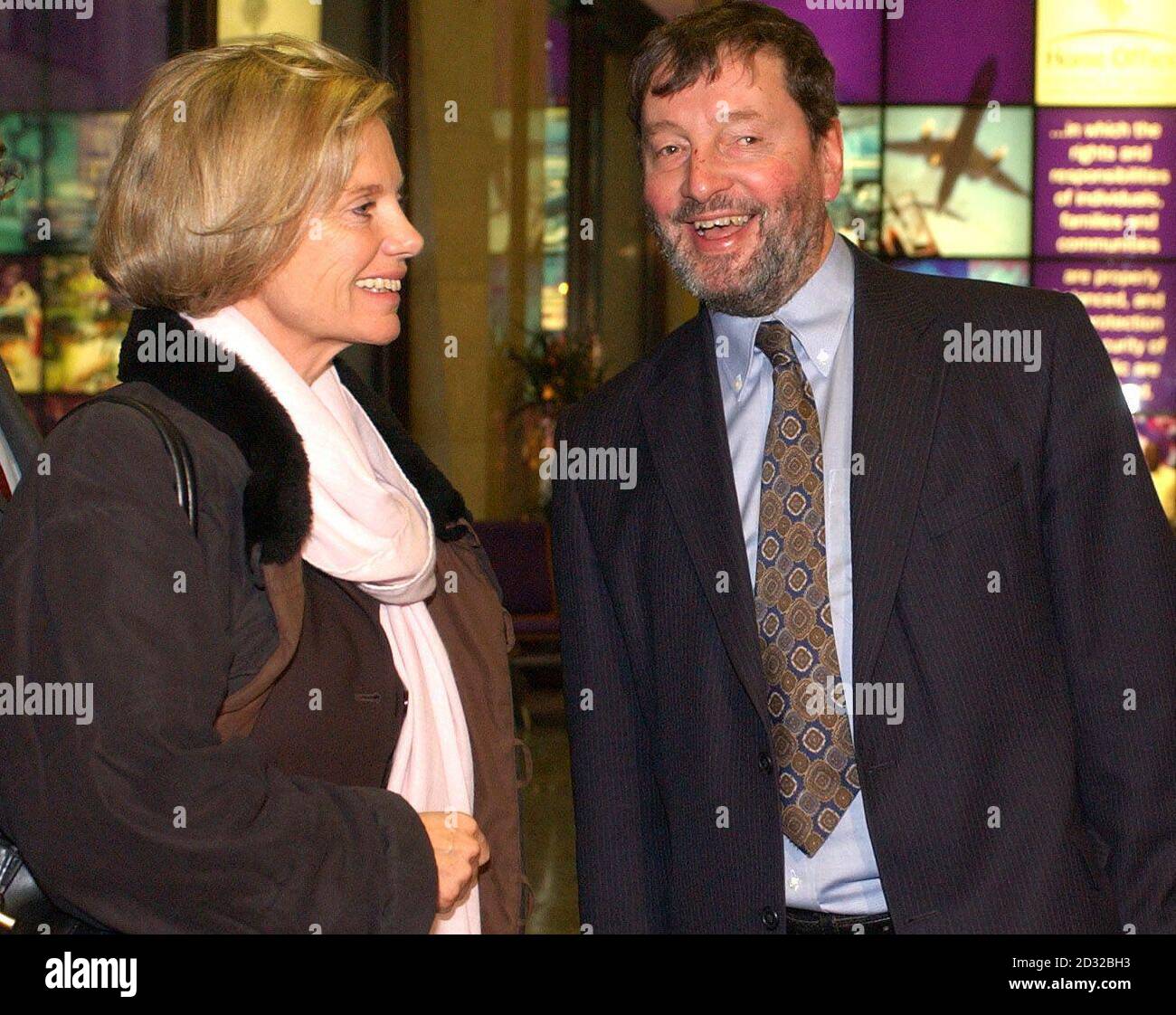 French employment minister Elisabeth Guigou is met by British Home Secretary David Blunkett at his office in London.  He was expected to voice concerns over the refugee centre at Sangatte, near Calais.   *  Mr Blunkett has urged the French to shut down the Red Cross camp, where some 1,200 refugees are housed and which is just two miles from the entrance to the Channel Tunnel, complaining that they use it as a staging post for attempts to enter Britain illegally. Ms Guigou, in contrast, has argued for more camps to be set up near Sangatte to ease overcrowding there. Stock Photo