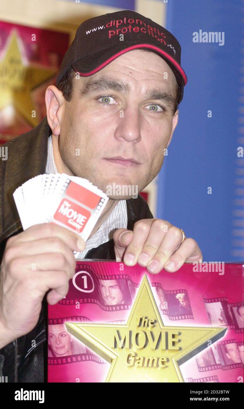 Actor Vinnie Jones plays Kidz Biz' The Movie Game at the Toy and Hobbies Fair, at the ExCel exhibition centre in Docklands, east London. Each box consists of nine different games and three knowledge levels.   * ... The trade fair was a showcase for manufacturers to reveal what they hope will be best-sellers next Christmas.   Stock Photo