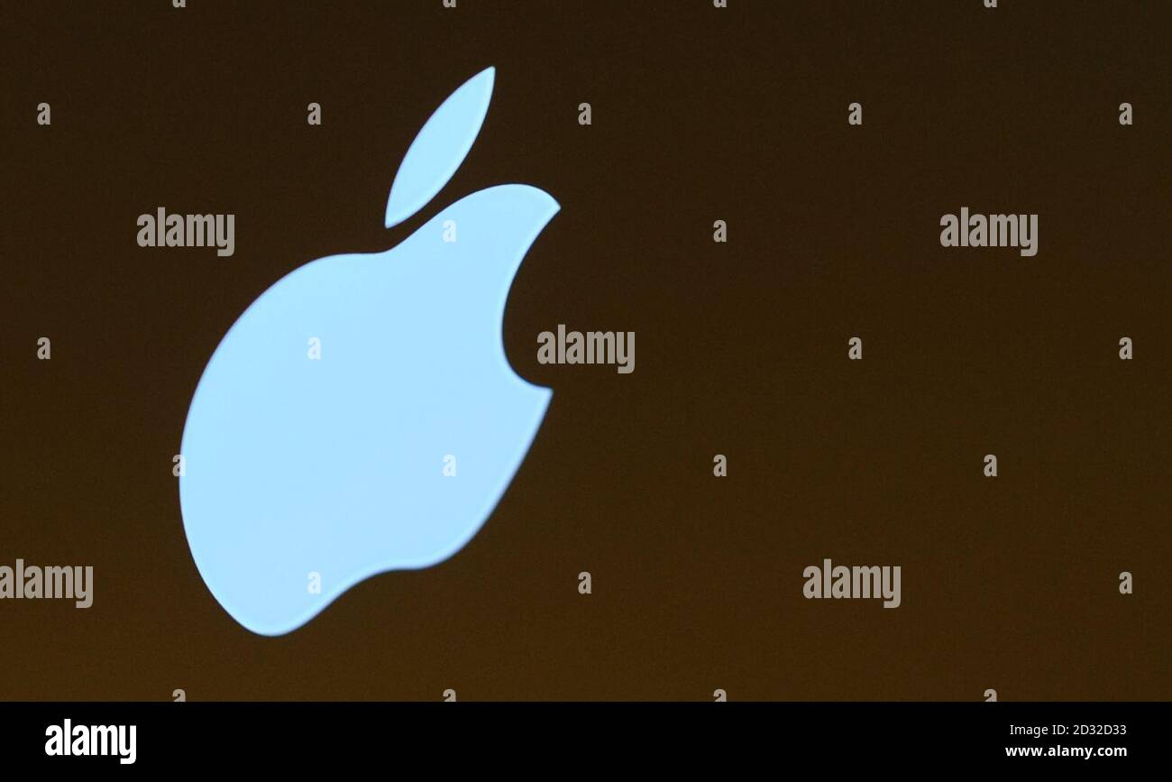 The Apple logo displayed on a Mac Book Pro Stock Photo Alamy