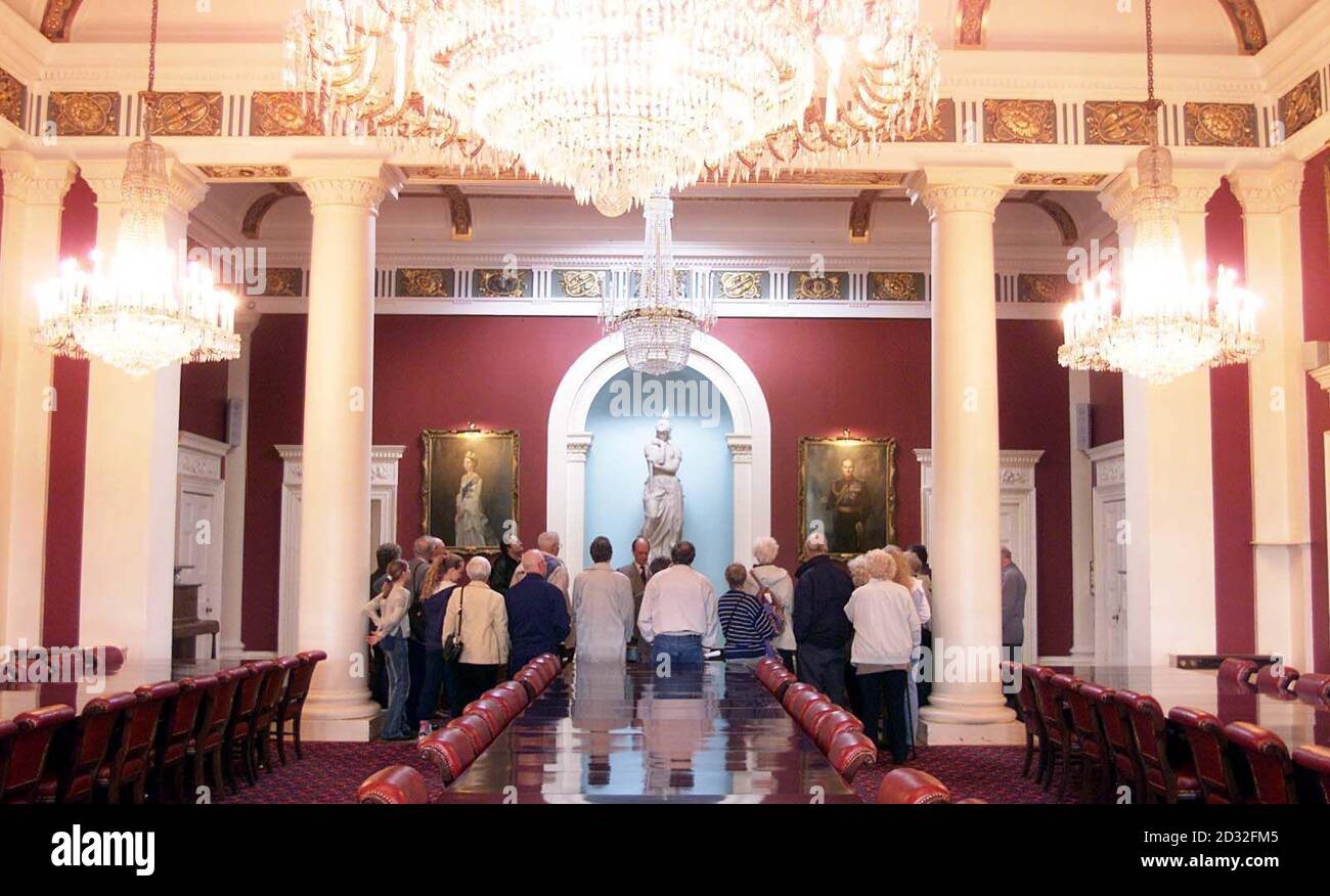 Visitors tour the Royal Artillery Officers' mess in Woolwich, which