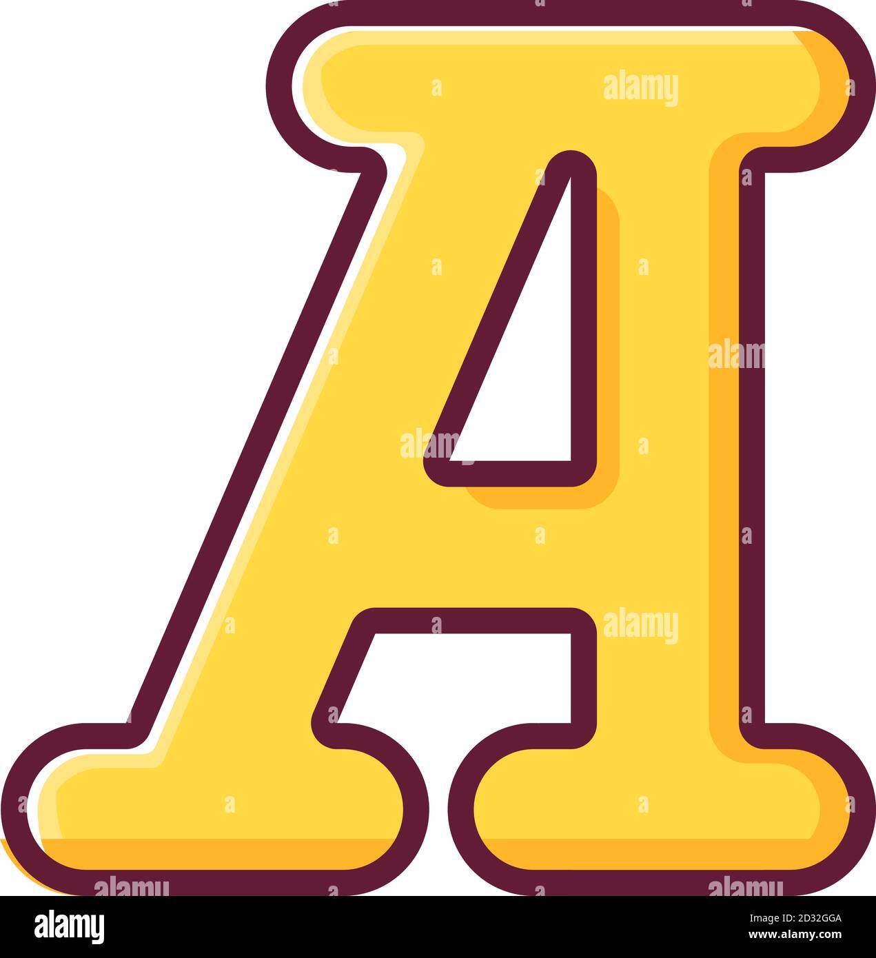 Letter A of the English alphabet. Alphabetic character. An icon for the website. Stock Vector