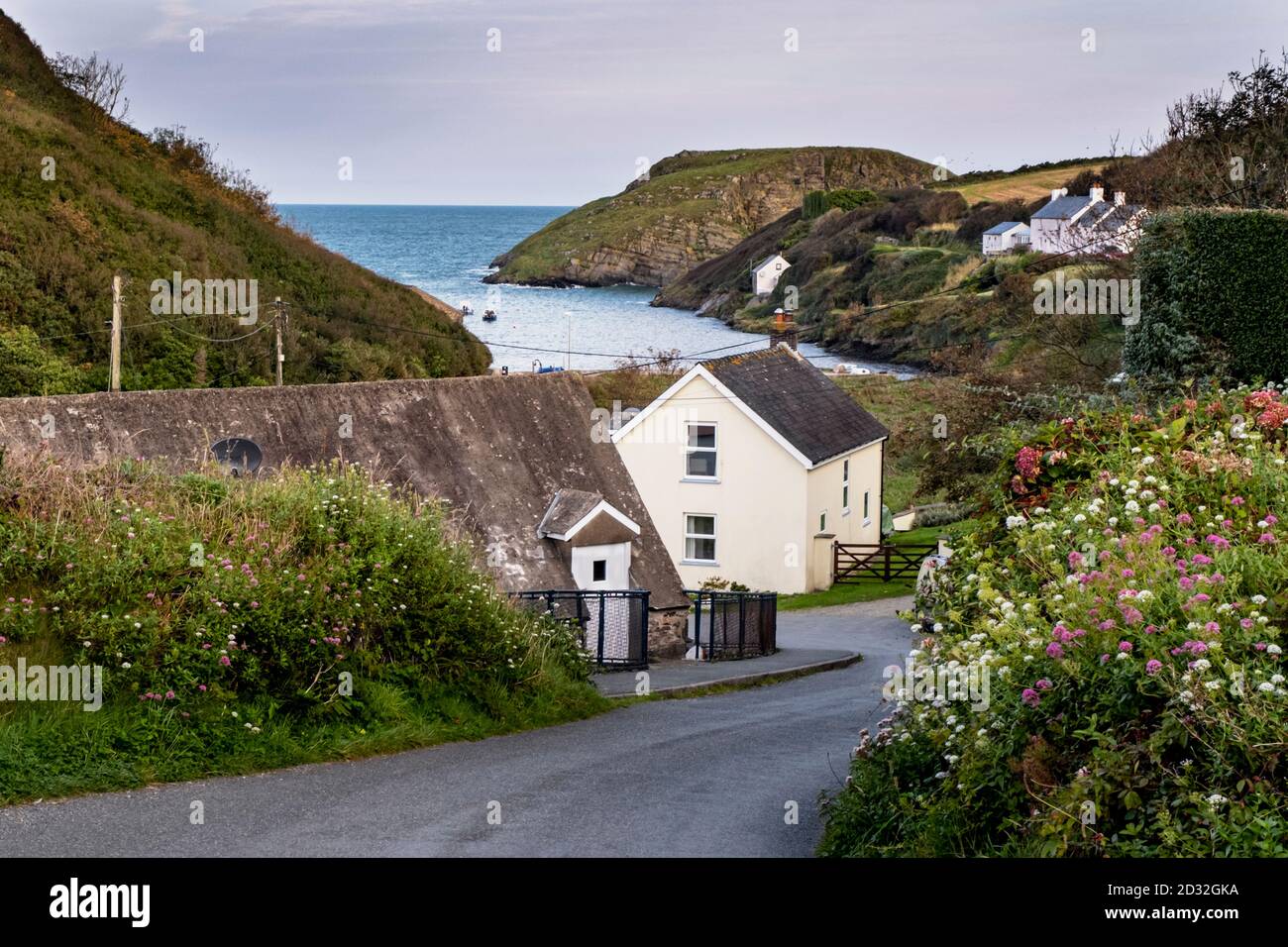The pretty seaside village of Abercastle, Pembrokeshire, Wales, Uk Stock Photo