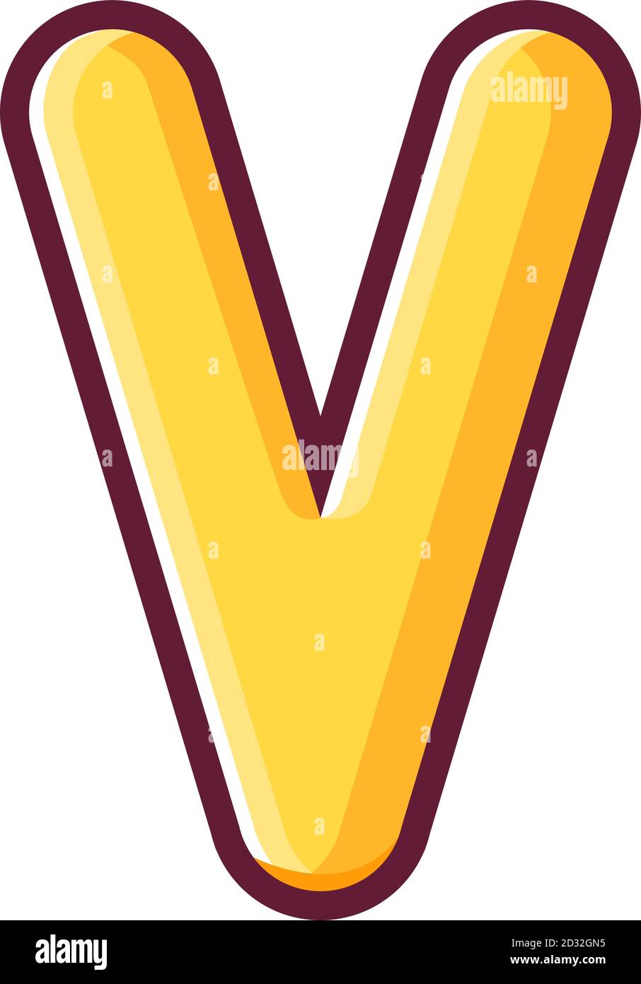 Letter V of the English alphabet. Alphabetic character. An icon for the