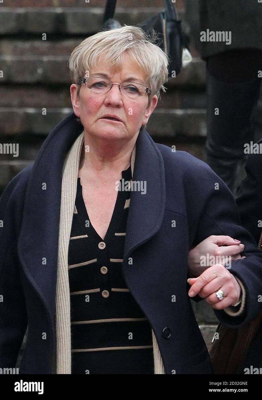 Nanette Fraser, wife of Brian Fraser, leaves Maidstone Crown Court, Kent, after he was found not guilty of attempting to kill his former lover by shooting her outside her country home. Stock Photo