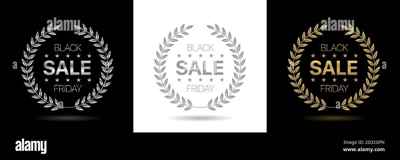 Black friday label set Stock Vector