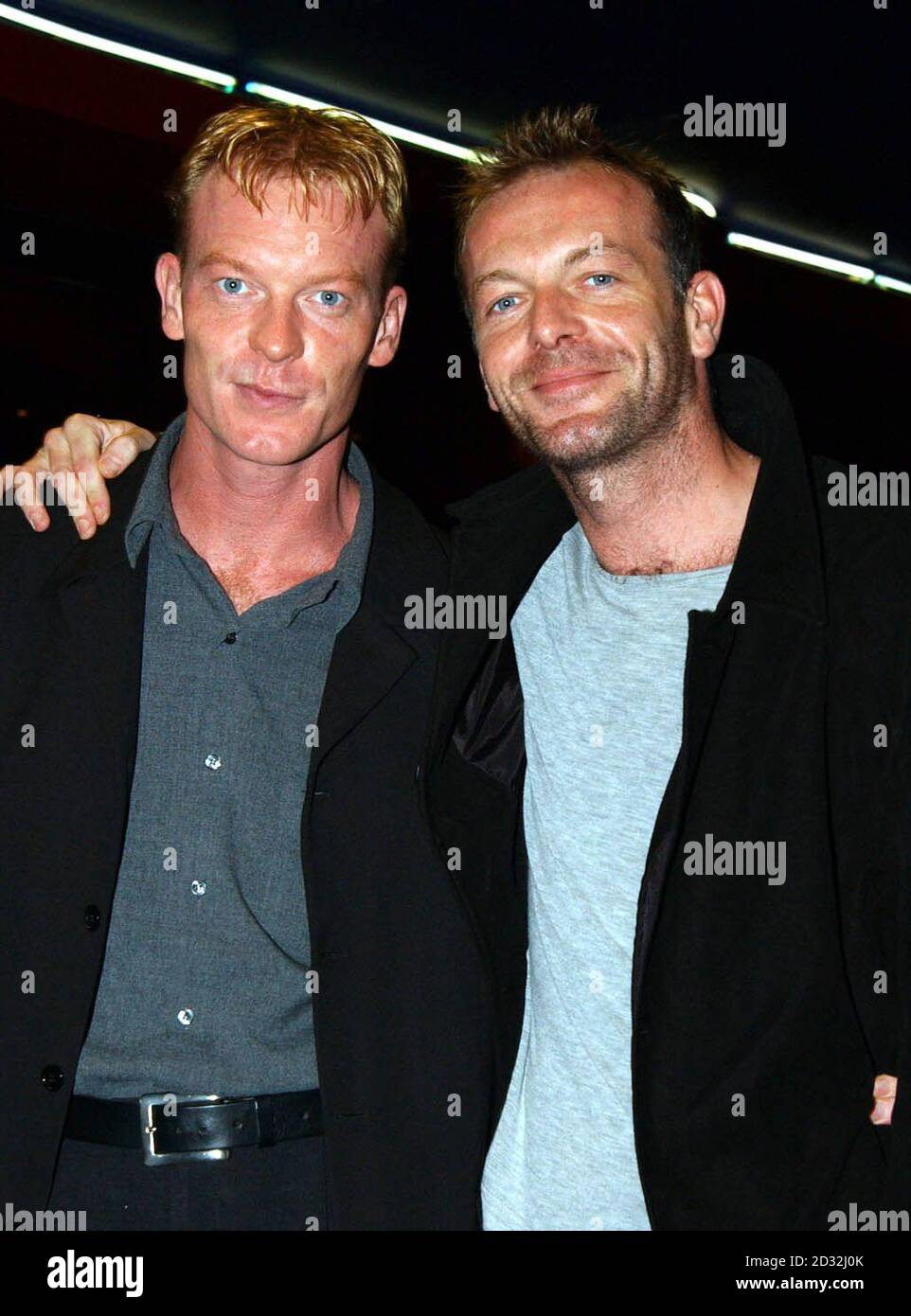 Actors Hugo Speer (right) and Marcus Speer arrive for the UK premiere of her new film Resident Evil at Warner West End in London. Stock Photo